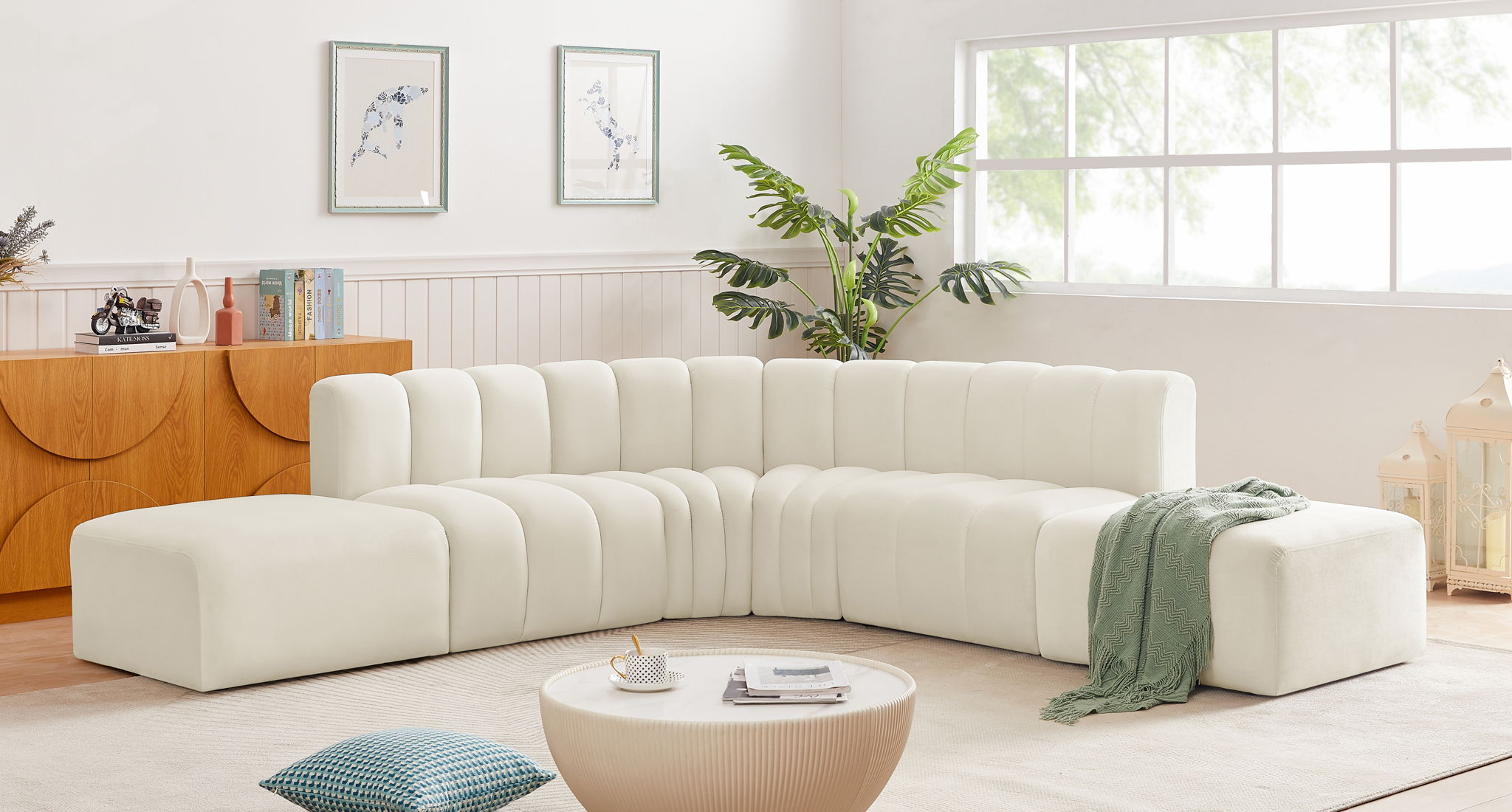 Arc - Velvet 6 Piece Corner Modular Sofa - Urban Living Furniture (Los Angeles, CA)