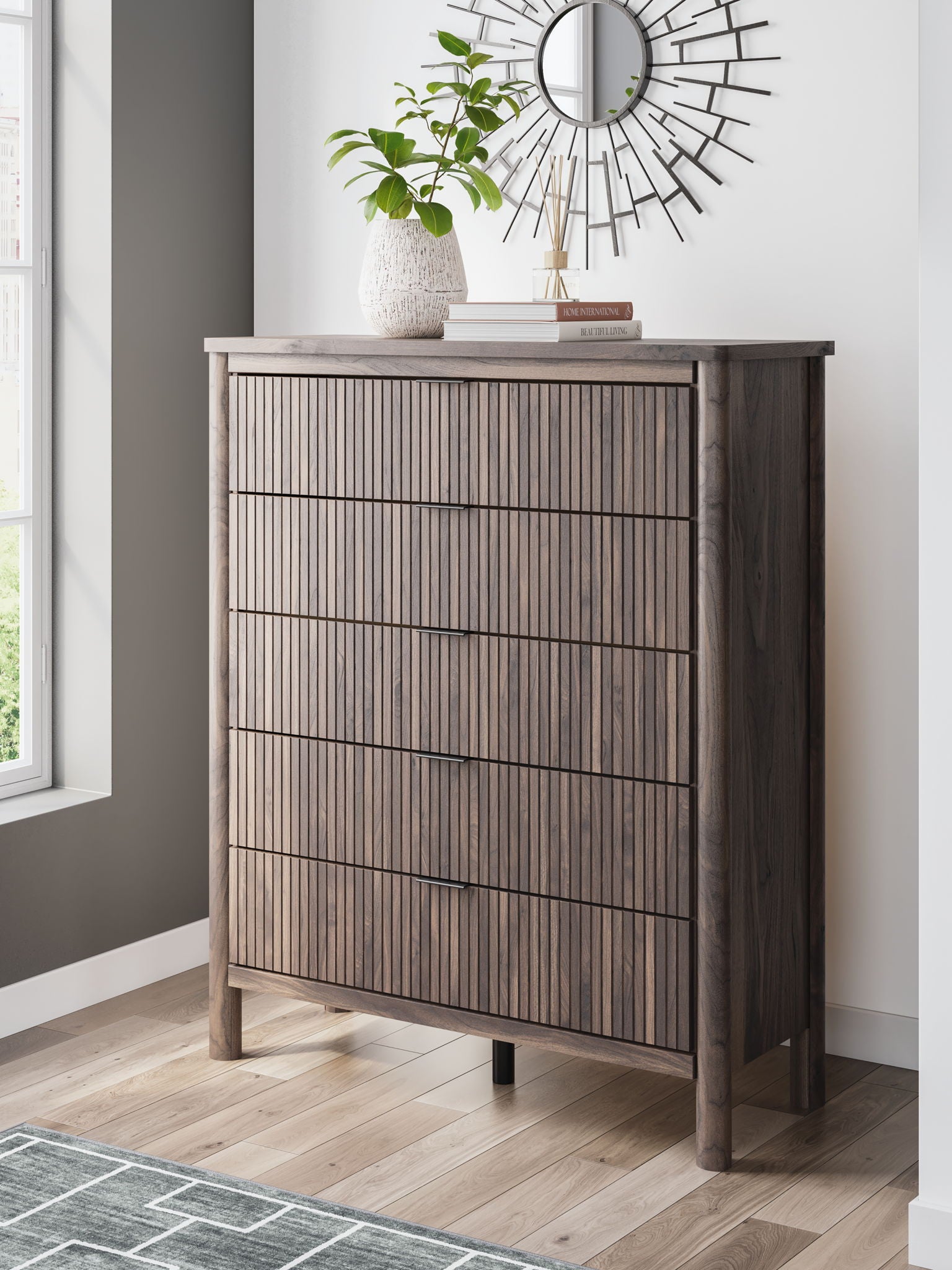 Pamytta - Brown - Five Drawer Wide Chest - Urban Living Furniture (Los Angeles, CA)