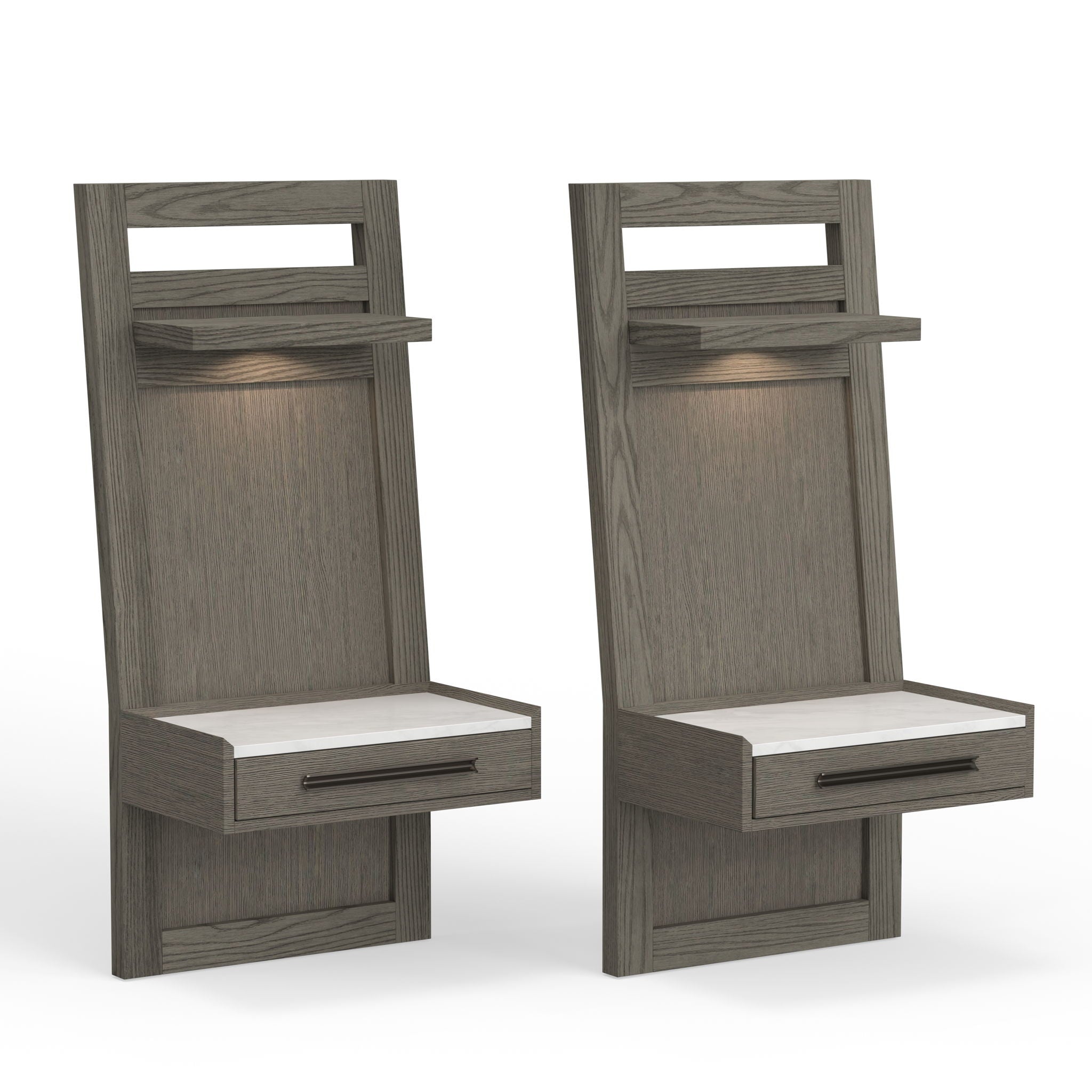 Pure Modern Bedroom - Pair Of Nightstand Piers Used With Platform Bed - Gray - Urban Living Furniture (Los Angeles, CA)