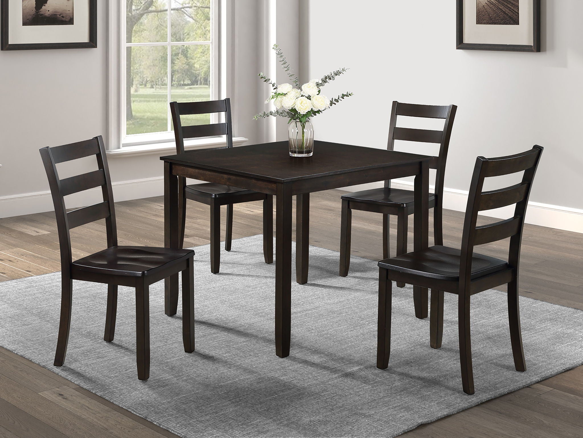Durham - 5 Piece Dining Set - Espresso - Urban Living Furniture (Los Angeles, CA)