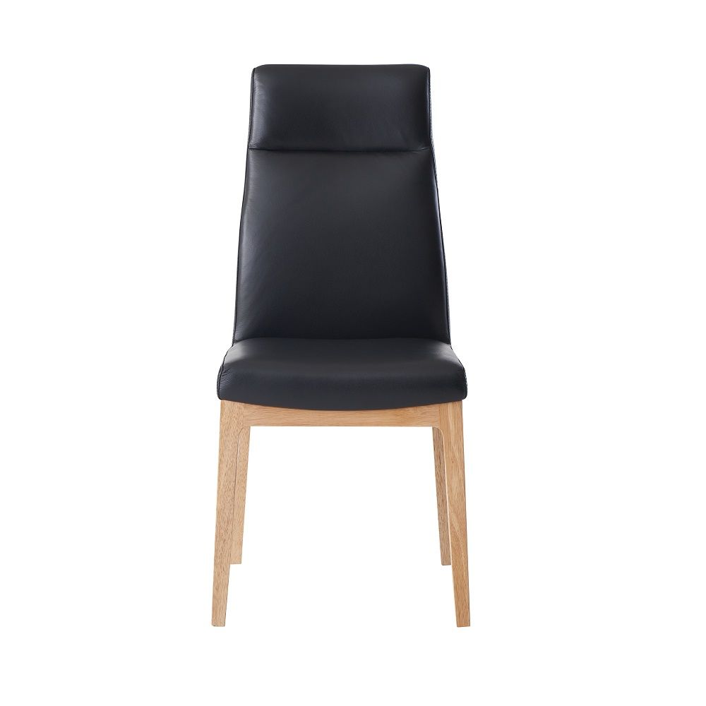 Raquan - Side Chair (Set of 2) - Black Leather & Walnut - Urban Living Furniture (Los Angeles, CA)