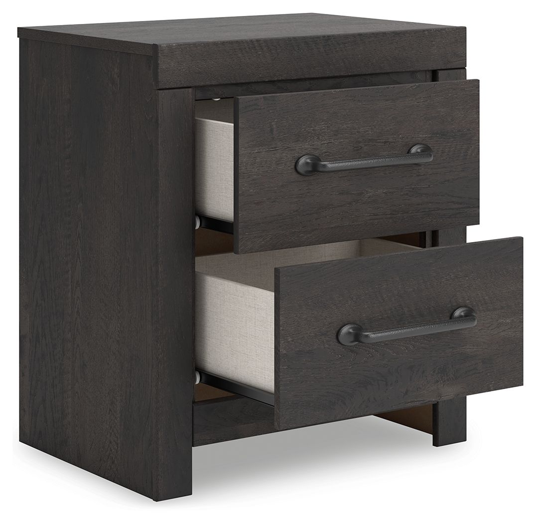 Hollivern - Dark Gray - Two Drawer Night Stand - Urban Living Furniture (Los Angeles, CA)