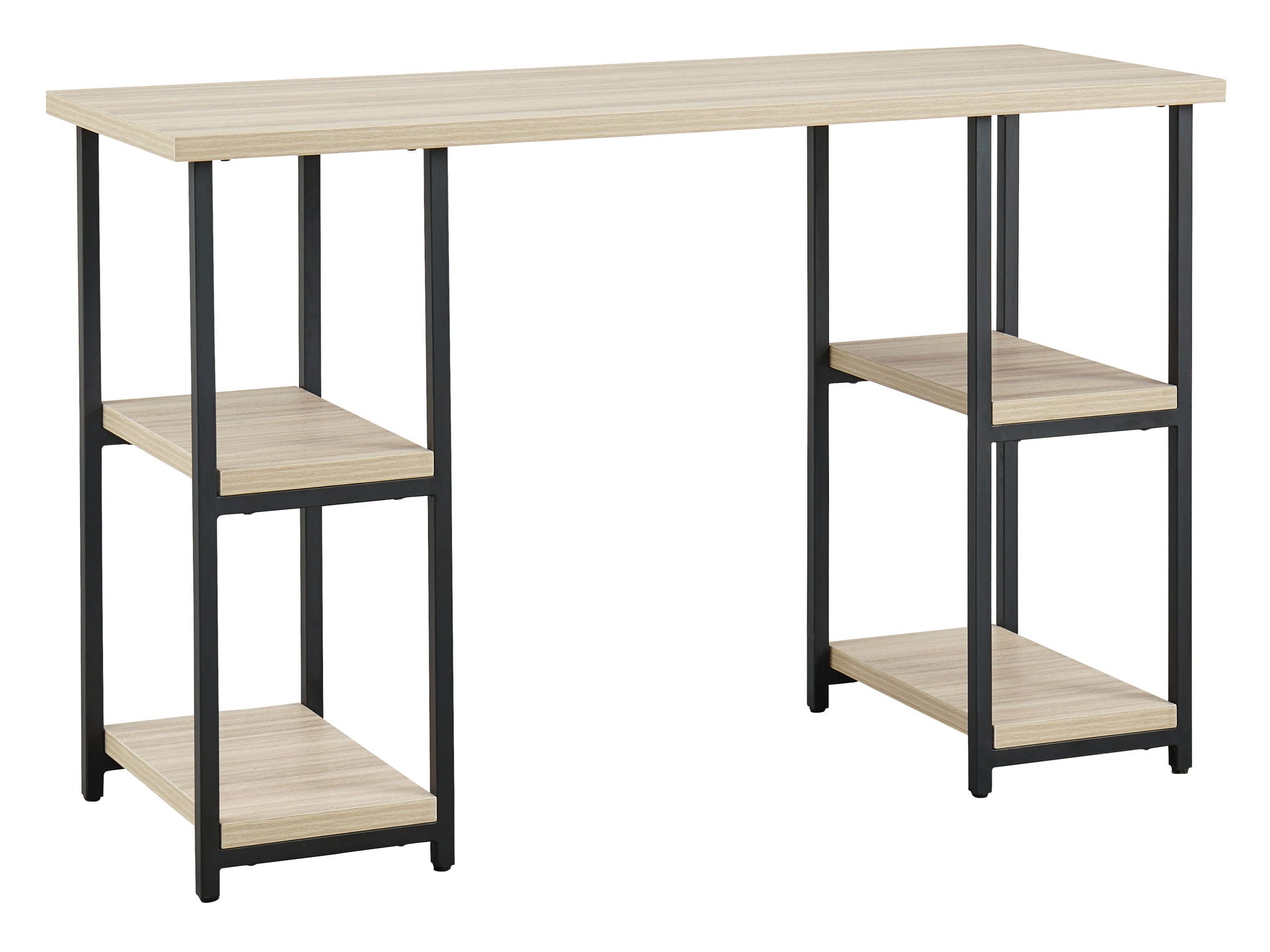 Waylowe - Natural / Black - Home Office Desk - Double-Shelf Pedestal - Urban Living Furniture (Los Angeles, CA)
