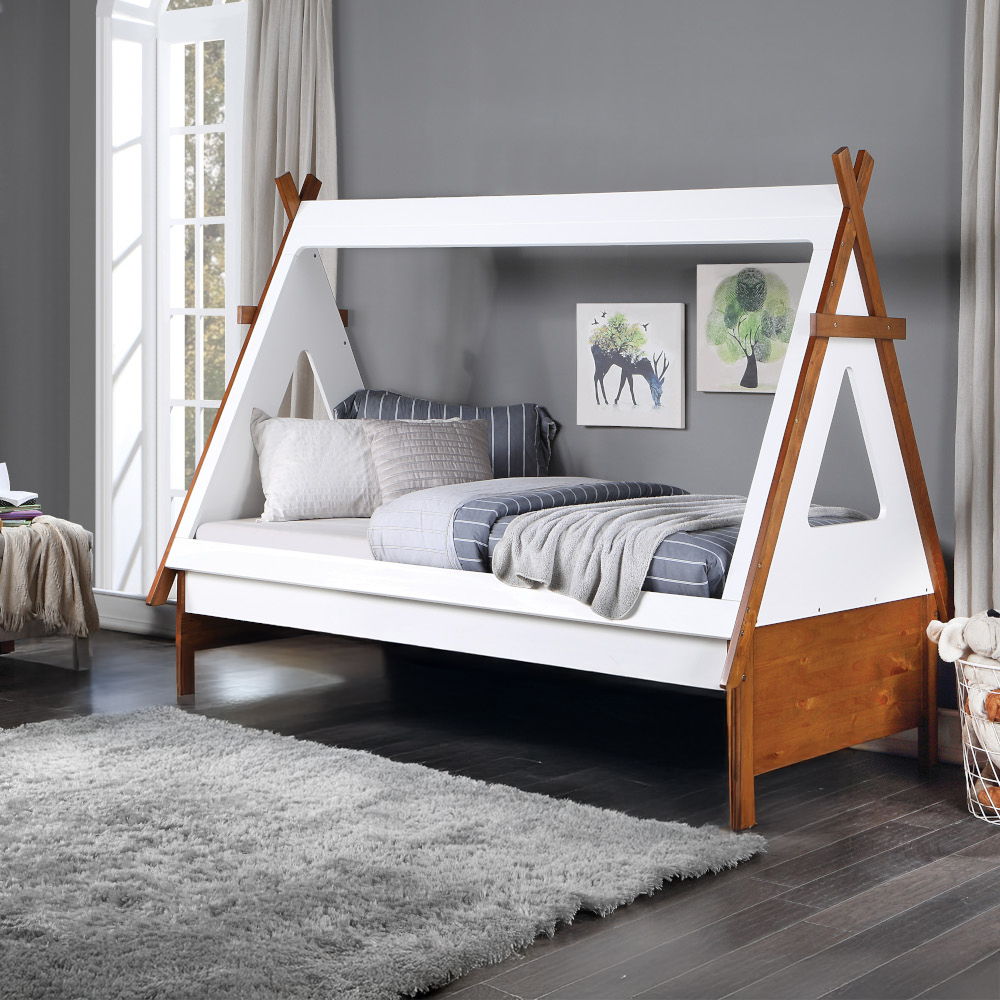 Loreen - Twin Bed - Oak & White - Urban Living Furniture (Los Angeles, CA)