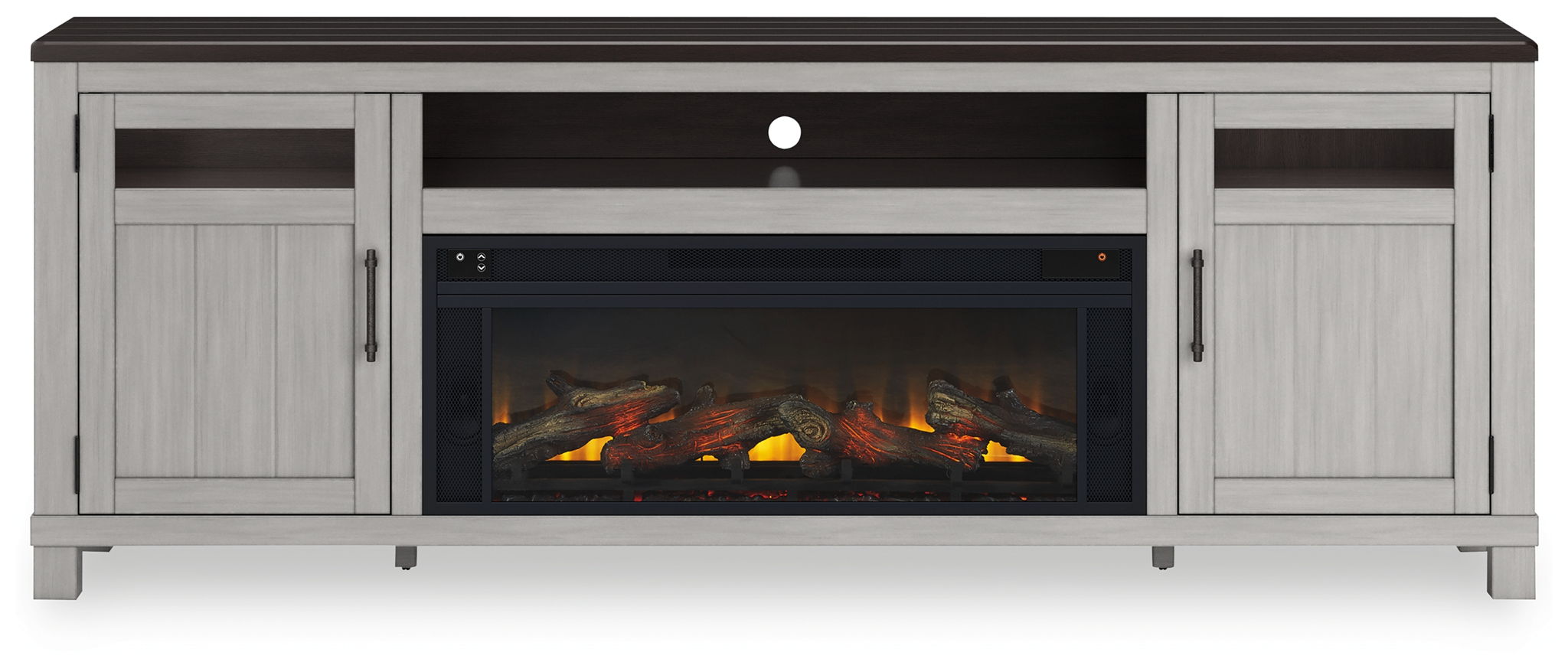 Darborn - Gray / Brown - 88" TV Stand With Electric Infrared Fireplace Insert - Urban Living Furniture (Los Angeles, CA)