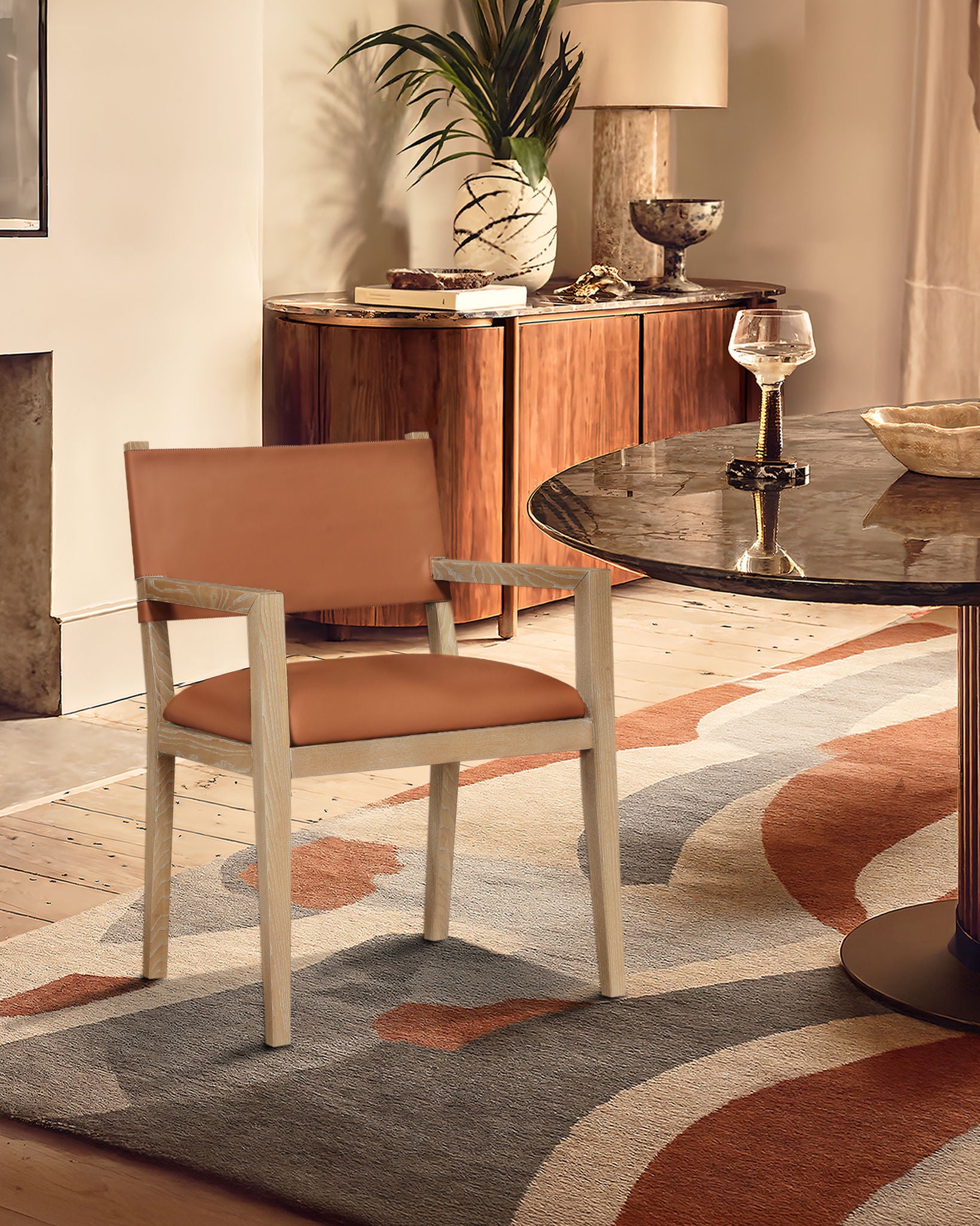 Avon - Vegan Leather Dining Arm Chair - Urban Living Furniture (Los Angeles, CA)