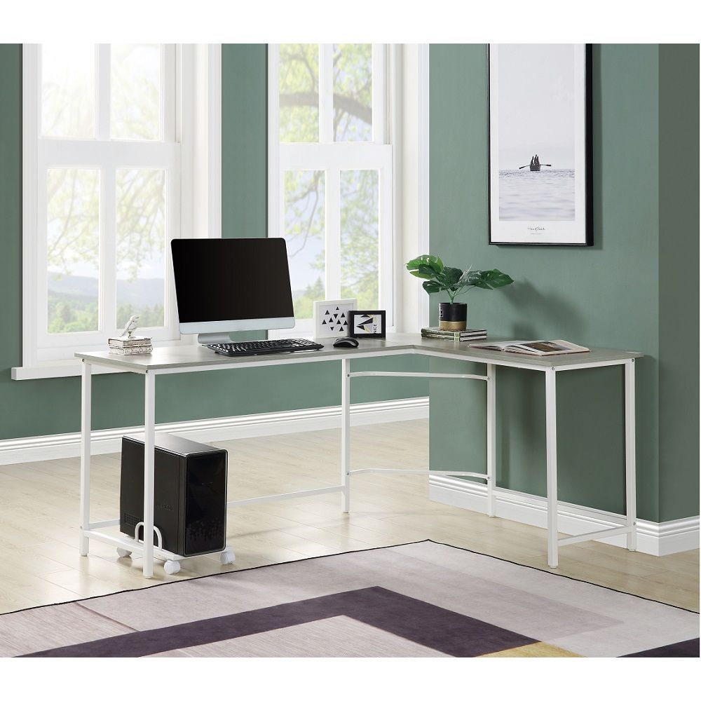 Bambina - Computer Desk - Gray & White - Urban Living Furniture (Los Angeles, CA)