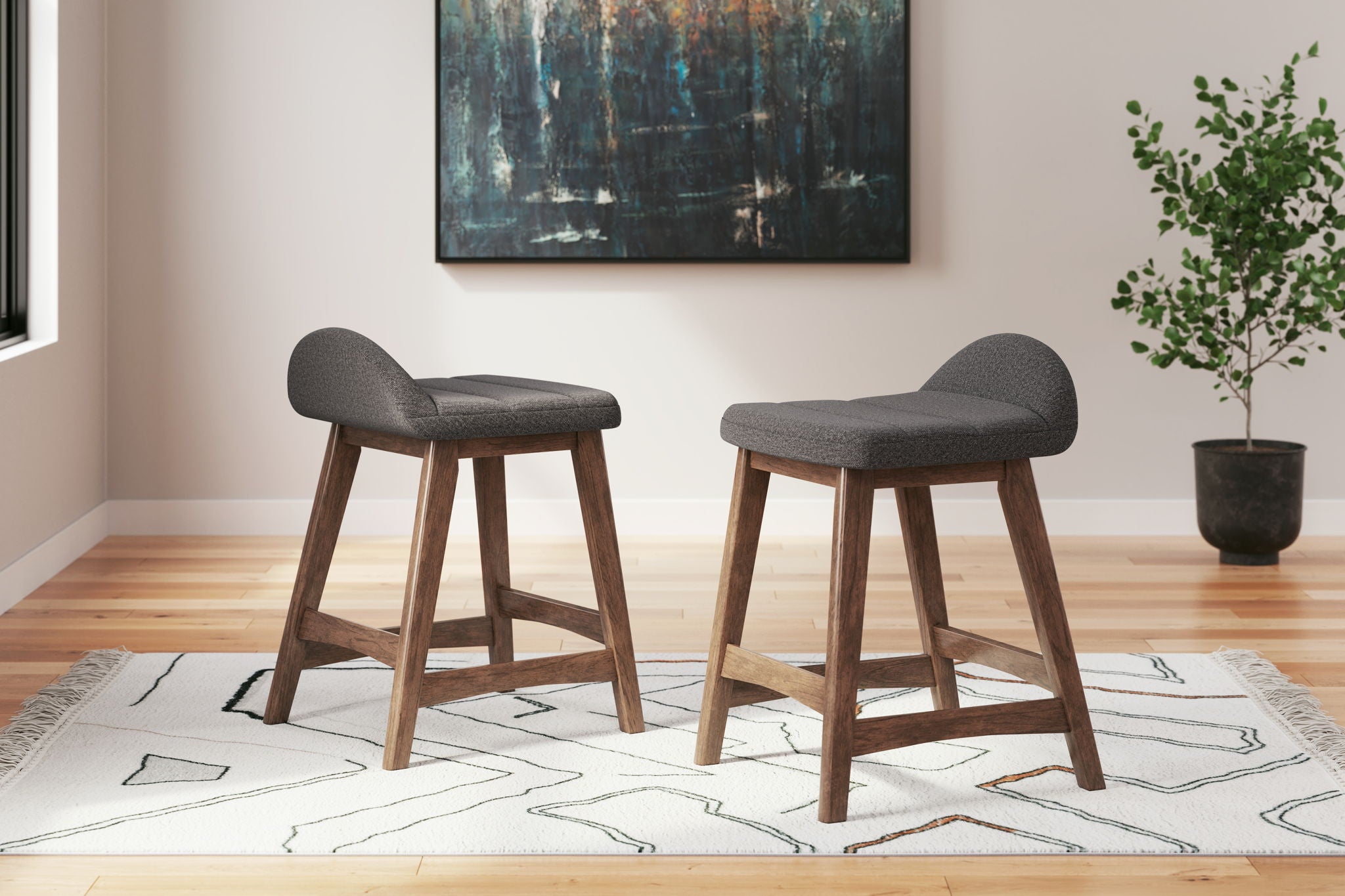Lyncott - Upholstered Barstool (Set of 2) - Urban Living Furniture (Los Angeles, CA)