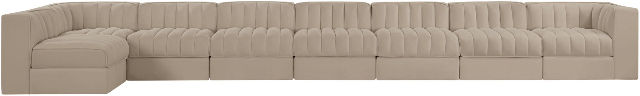 Rummi - Velvet Performance Fabric Upholstered 8 Piece Modular Sectional, L-Shaped (Right) - Urban Living Furniture (Los Angeles, CA)