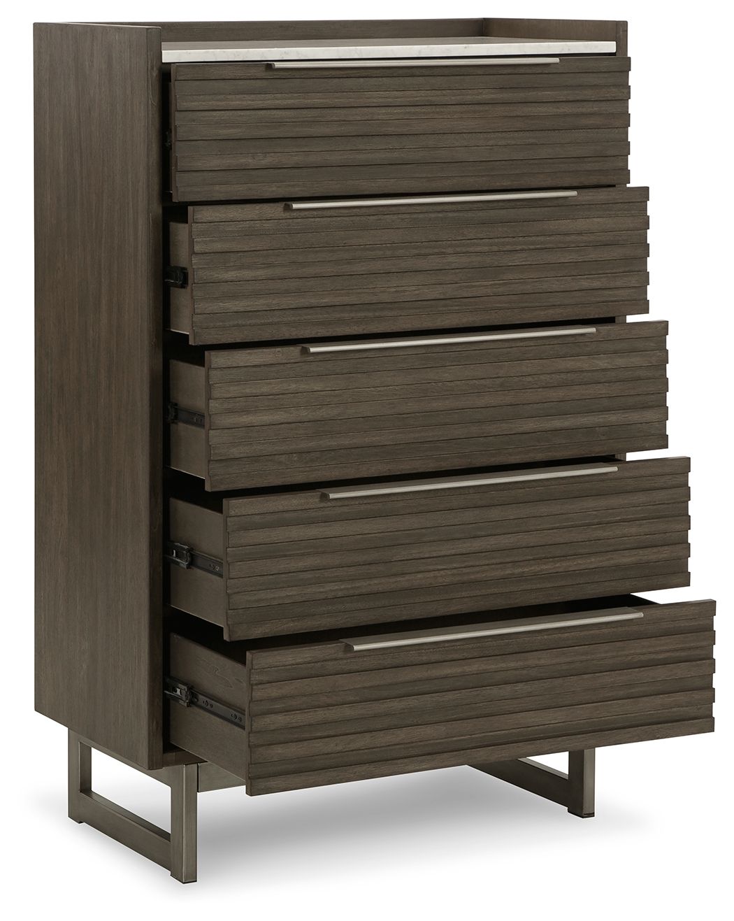 Arkenton - Grayish Brown / White - Five Drawer Chest - Urban Living Furniture (Los Angeles, CA)
