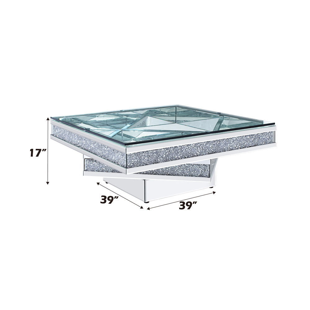Noralie - Coffee Table - Mirrored & Faux Diamonds - 17" - Urban Living Furniture (Los Angeles, CA)