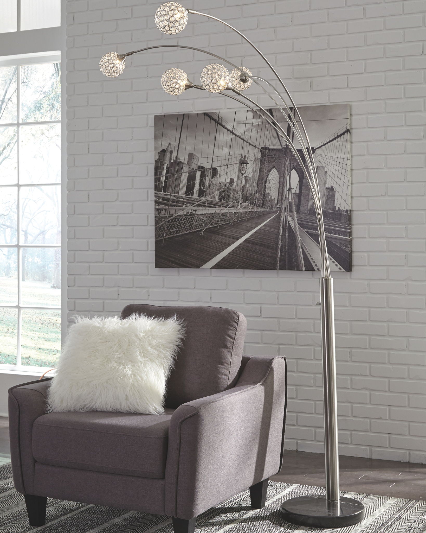 Winter - Silver Finish - Metal Arc Lamp - Urban Living Furniture (Los Angeles, CA)