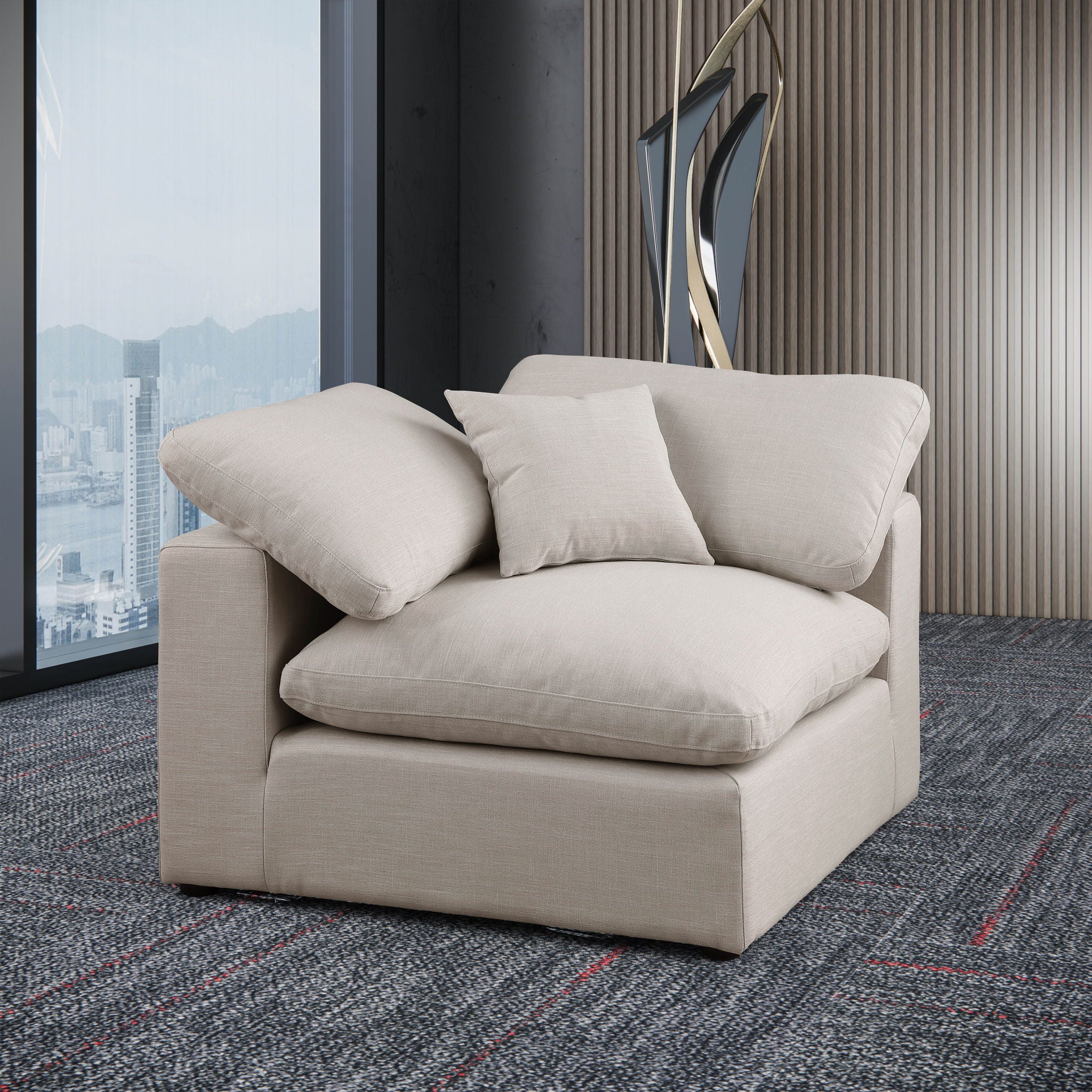 Comfy - Linen Corner Chair - Urban Living Furniture (Los Angeles, CA)