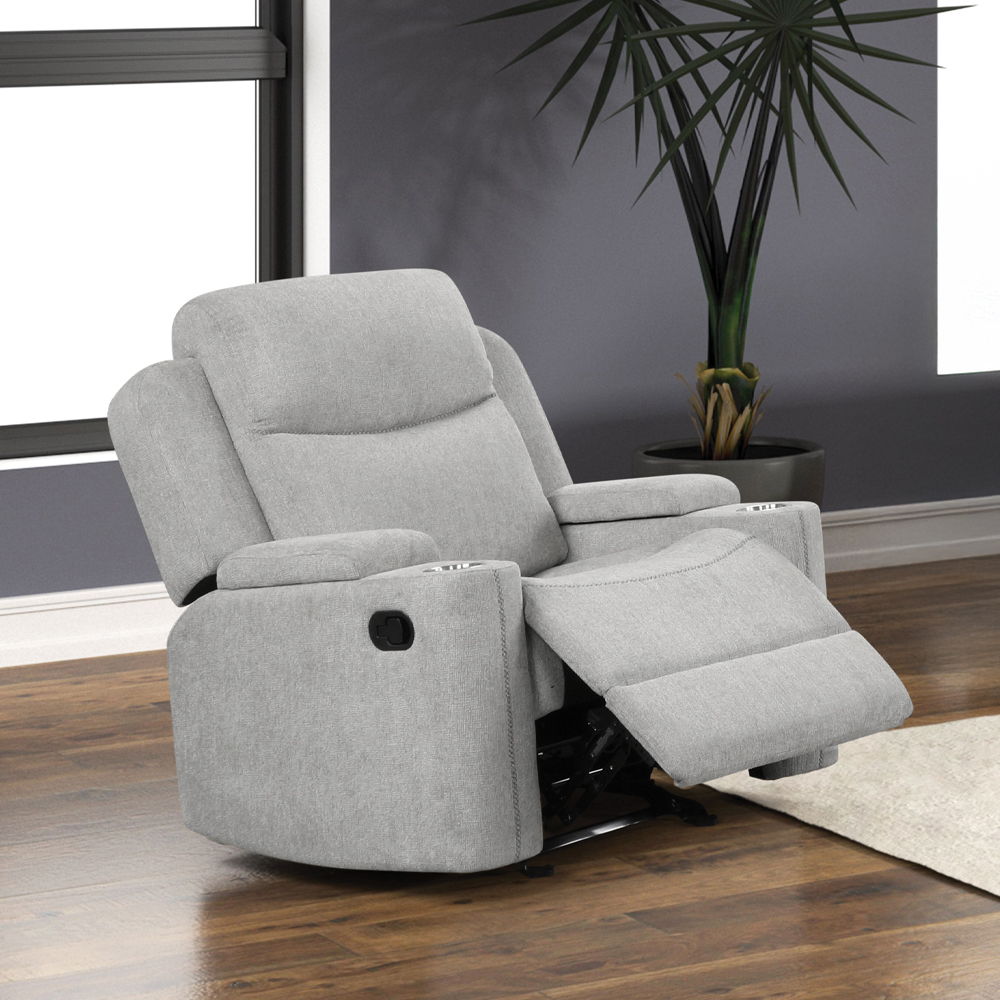 Galya - Motion Glider Recliner - Light Gray Chenille - Urban Living Furniture (Los Angeles, CA)