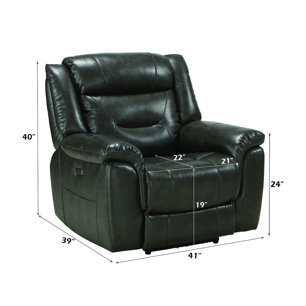 Imogen - Power Motion Recliner With USB - Gray Leather-Aire - Urban Living Furniture (Los Angeles, CA)