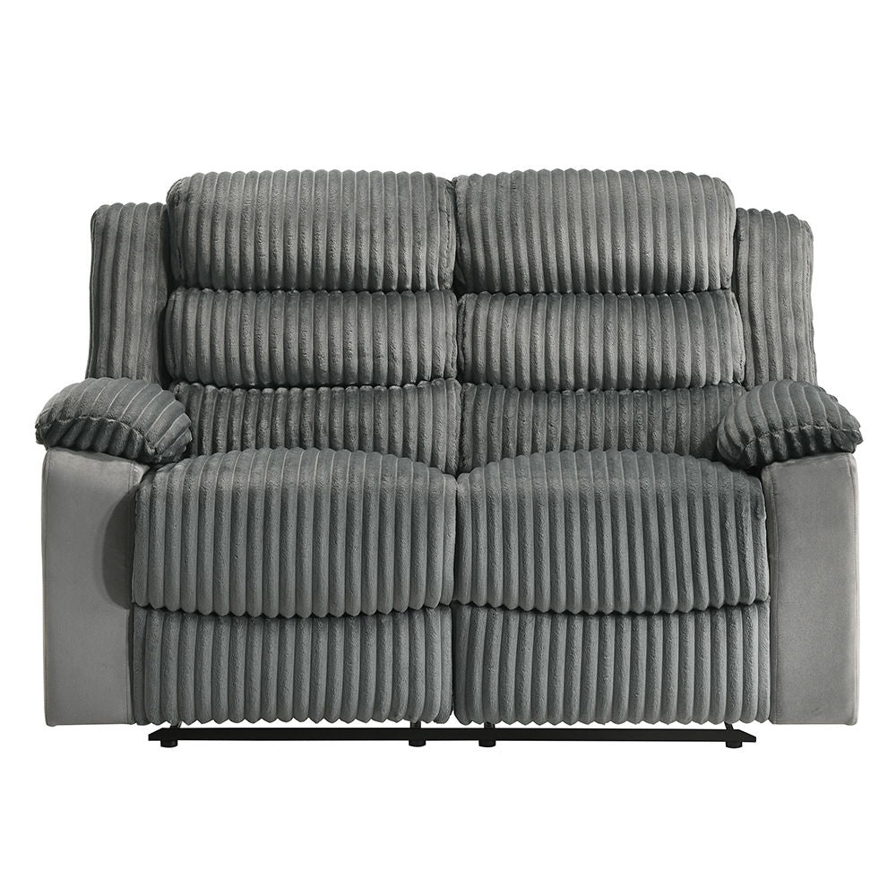 Lesley - Motion Loveseat - Gray Corduroy & Velvet - Urban Living Furniture (Los Angeles, CA)