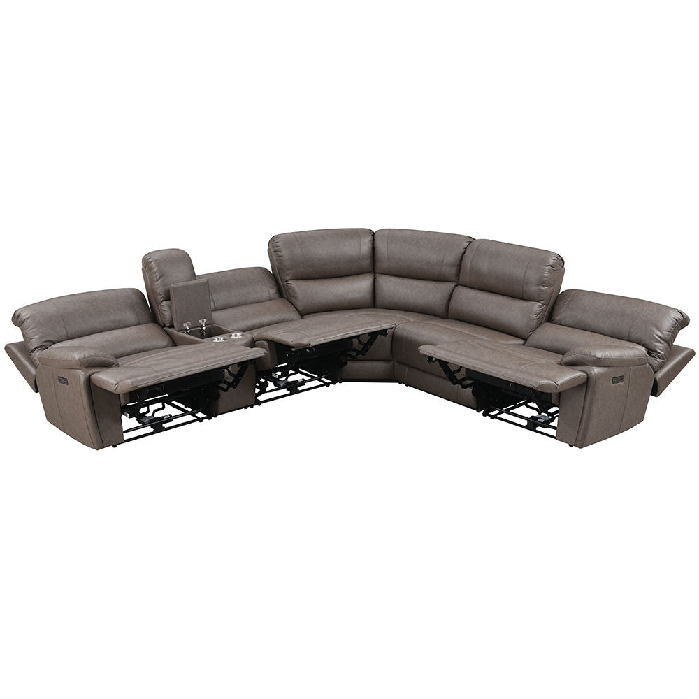 Kantu - Motion Sectional Sofa - Brown Synthetic Leather - Urban Living Furniture (Los Angeles, CA)