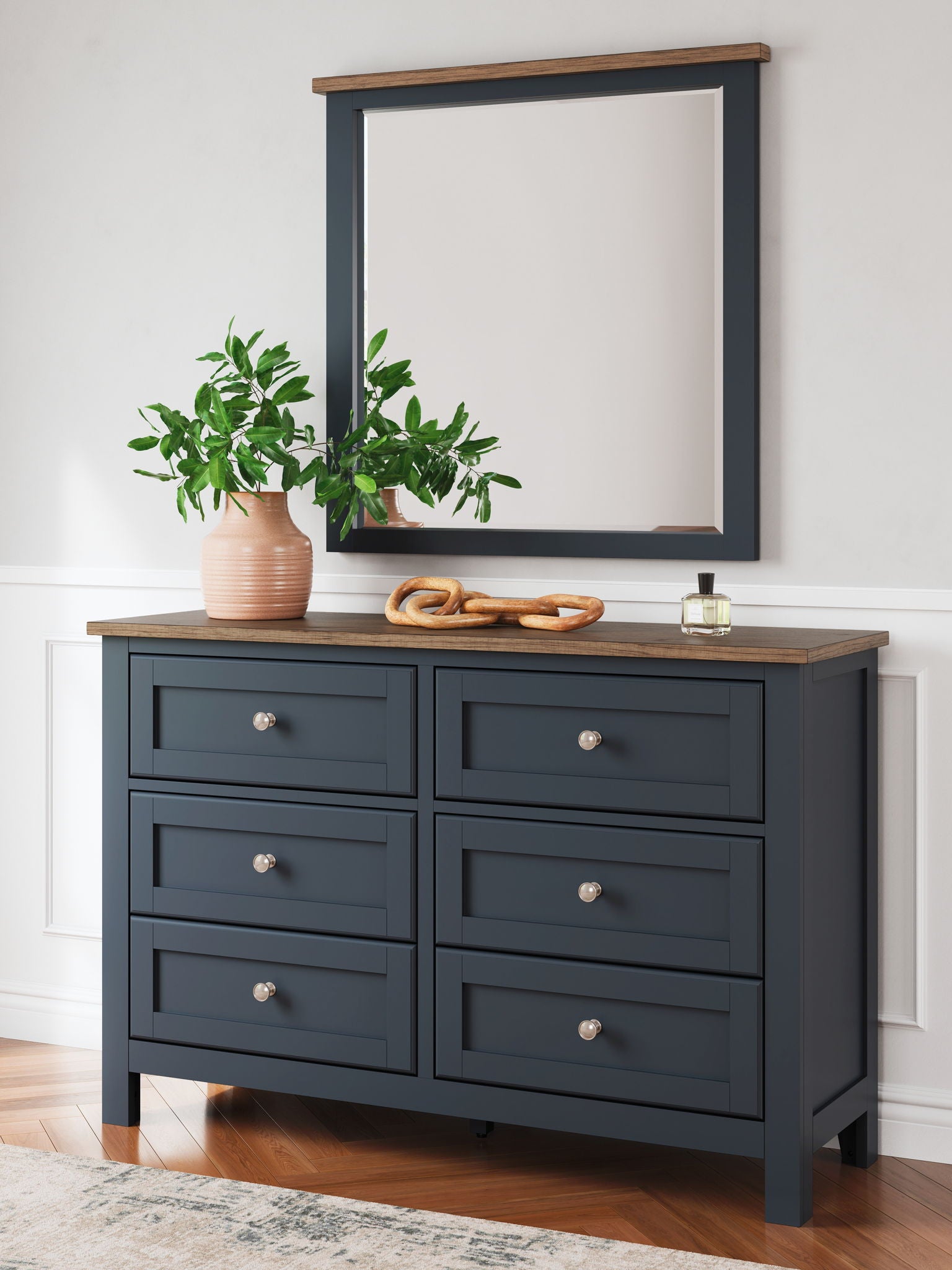 Landocken - Brown / Blue - Dresser and Mirror - Urban Living Furniture (Los Angeles, CA)