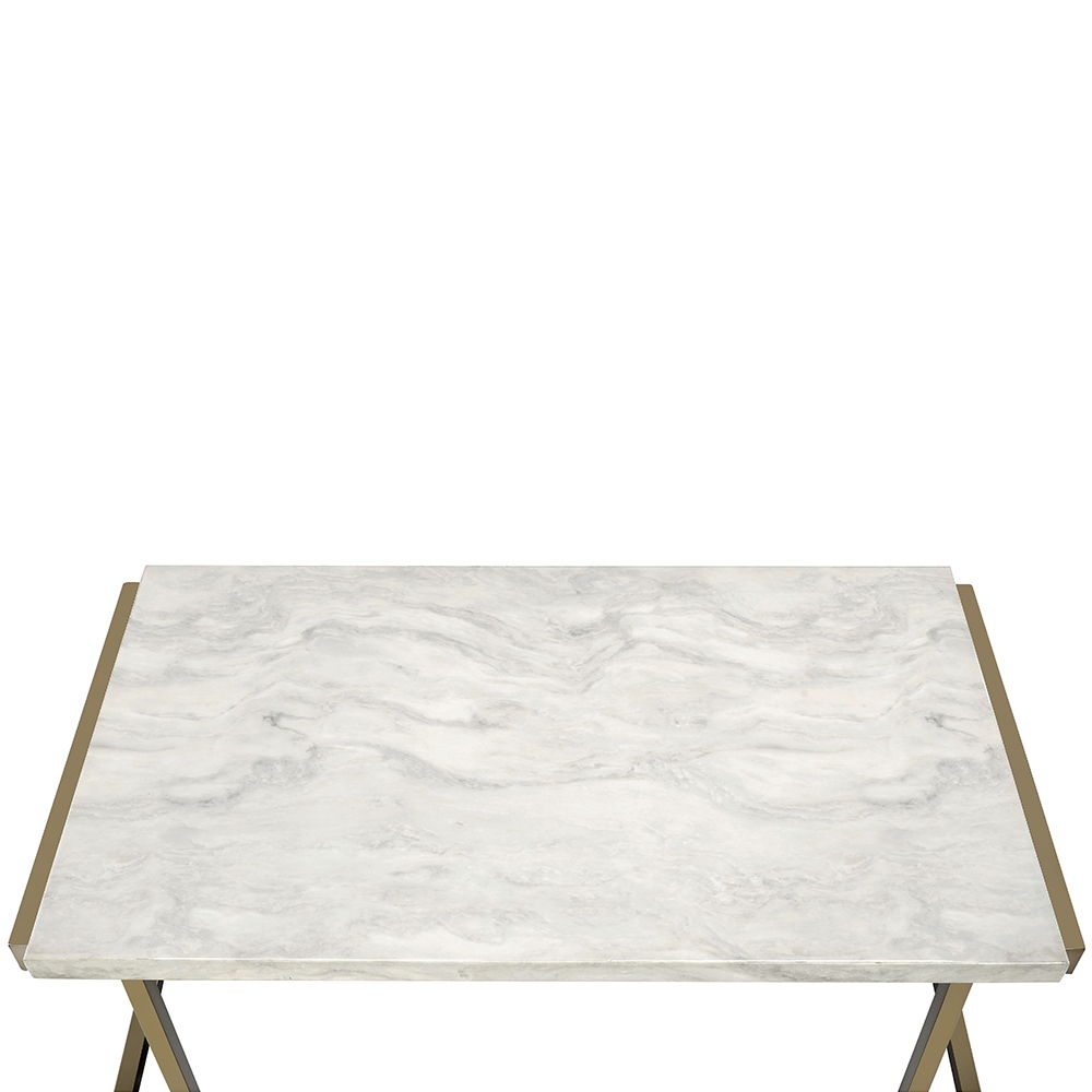 Boice II - Sofa Table - Faux Marble Top & Champagne - Urban Living Furniture (Los Angeles, CA)