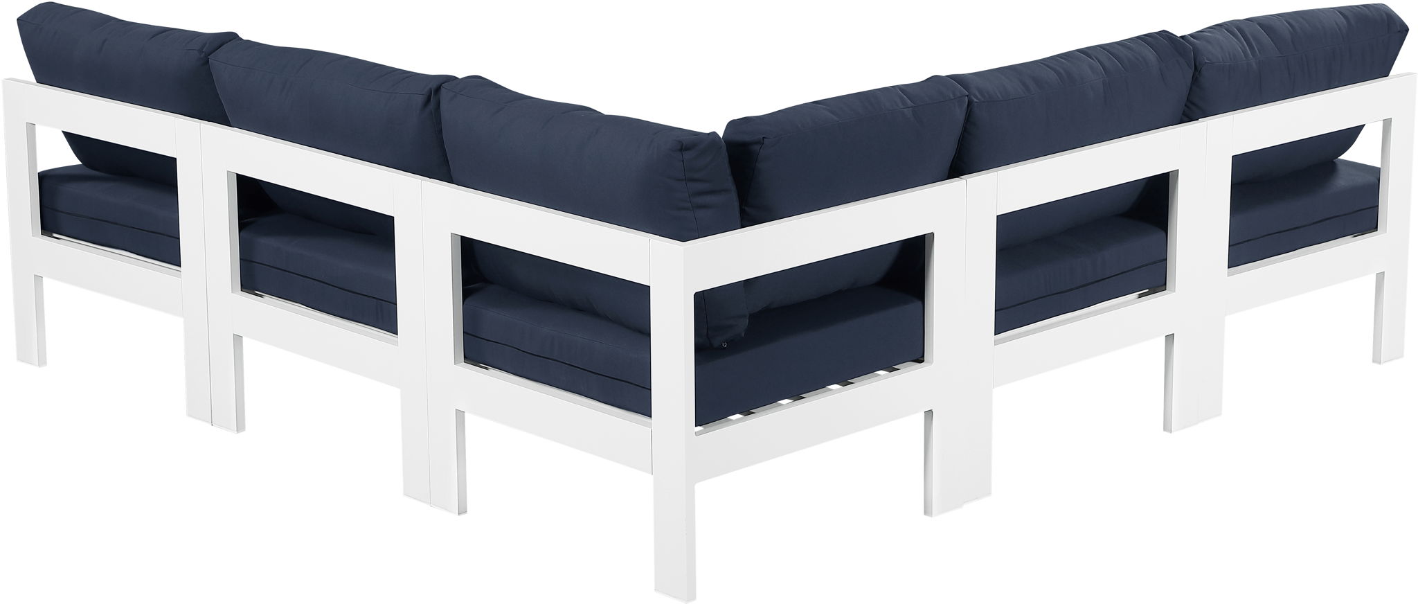 Nizuc - Outdoor Patio 5 Piece Modular Sectional With White Frame - Urban Living Furniture (Los Angeles, CA)