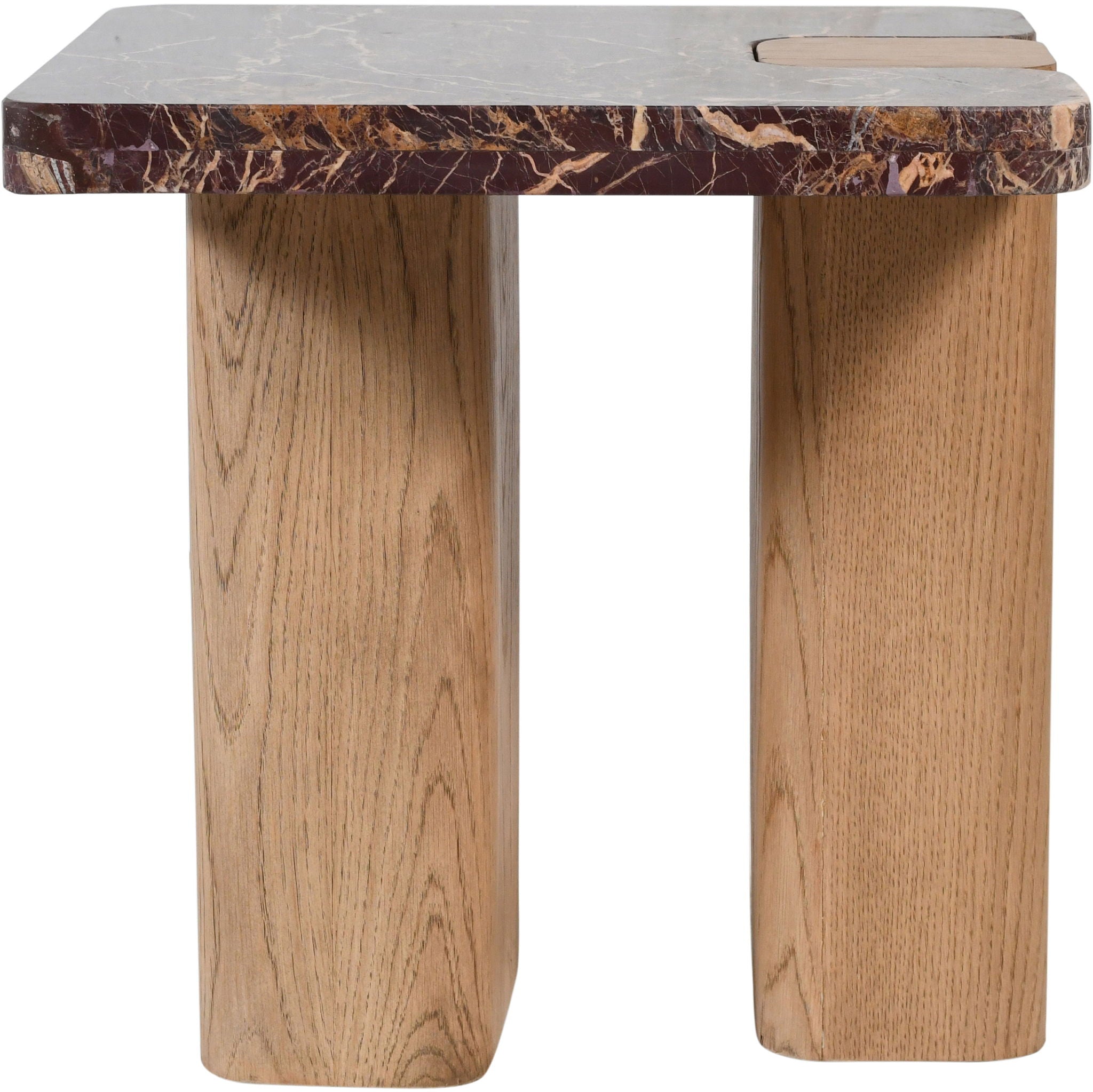Ravenna - Marble/Stone End Table - Burgundy - Urban Living Furniture (Los Angeles, CA)