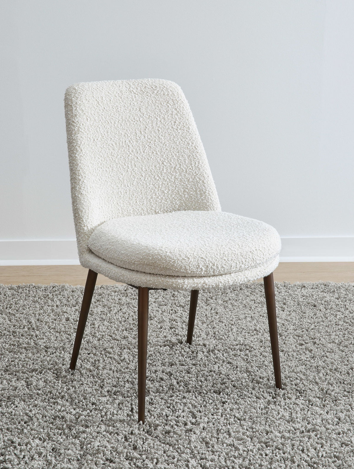Crossroads 2.0 - Wyatt Upholstered Dining Chair (Set of 2) - Ricotta Boucle And Bronze Metal