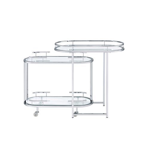 Piffo - Serving Cart Set - Clear Glass & Chrome - Urban Living Furniture (Los Angeles, CA)