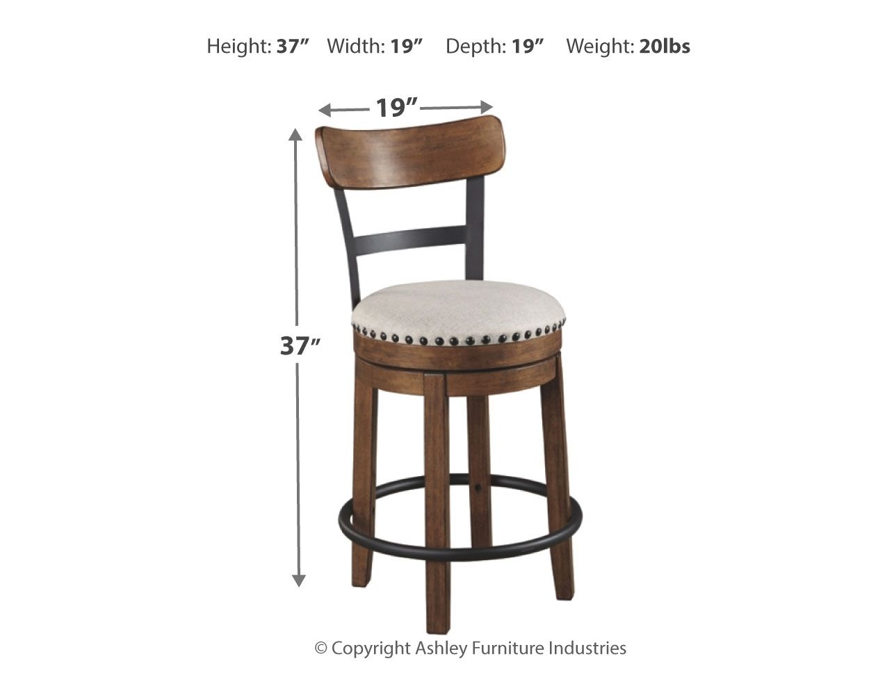 Valebeck - Full Back Swivel Stool - Urban Living Furniture (Los Angeles, CA)