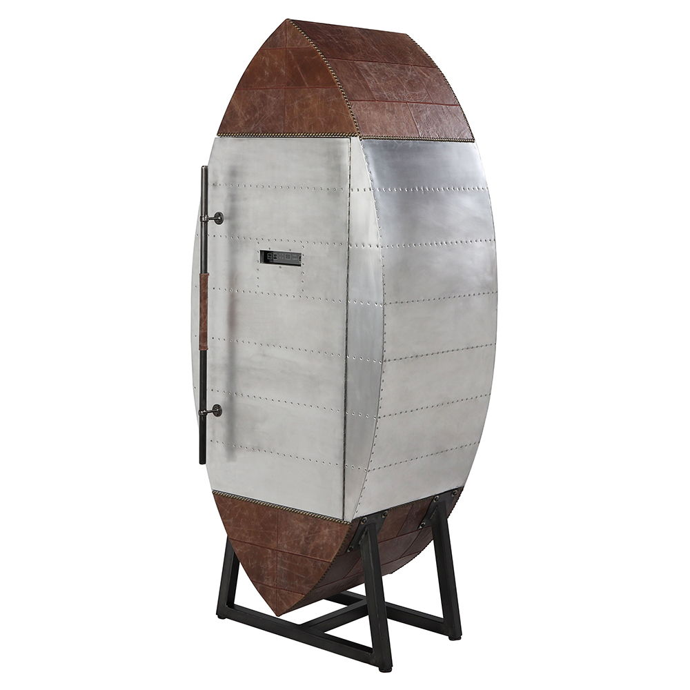 Brancaster - Wine Cooler - Retro Brown Top Grain Leather & Aluminum - Urban Living Furniture (Los Angeles, CA)
