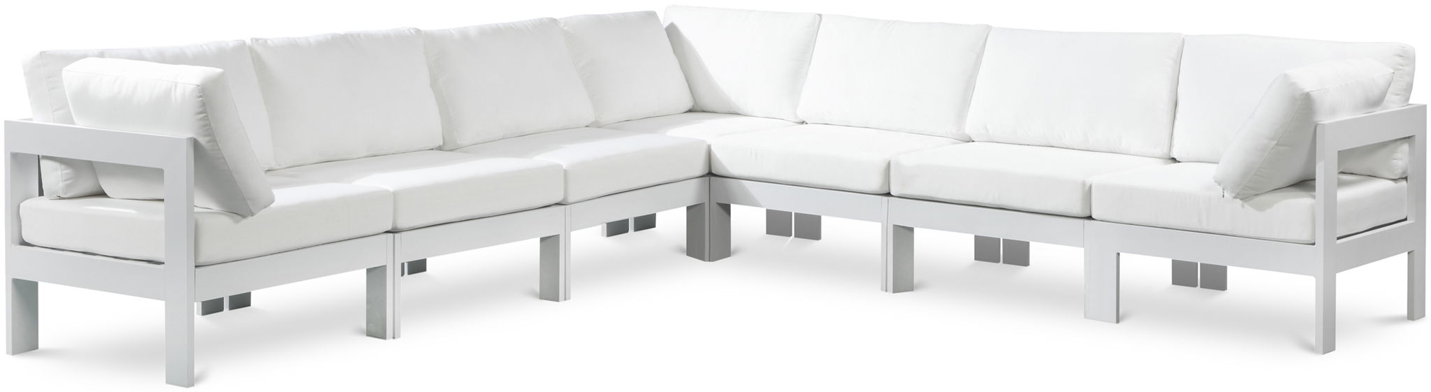 Nizuc - Outdoor Patio 7 Piece Modular Sectional With White Frame - Urban Living Furniture (Los Angeles, CA)