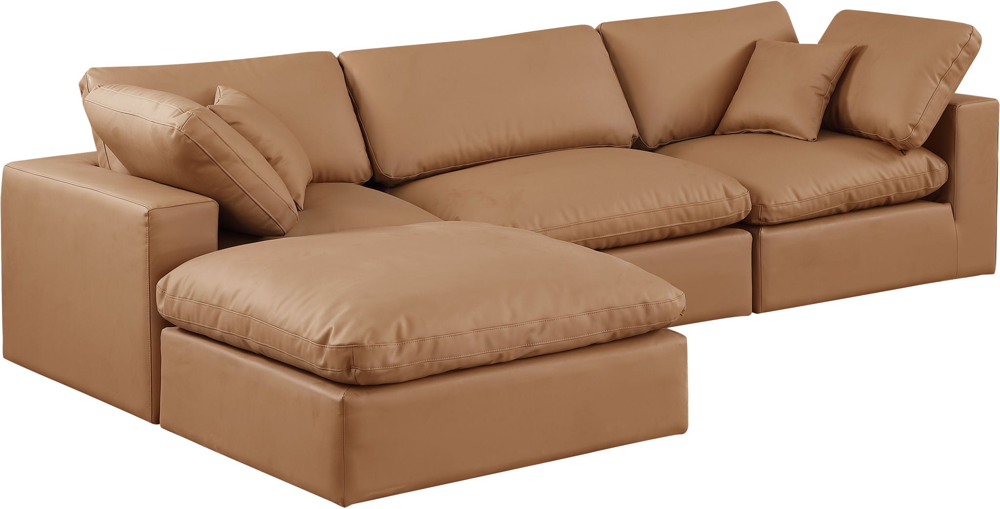 Comfy - 4 Piece Faux Leather Modular Sectional With Chaise - Urban Living Furniture (Los Angeles, CA)