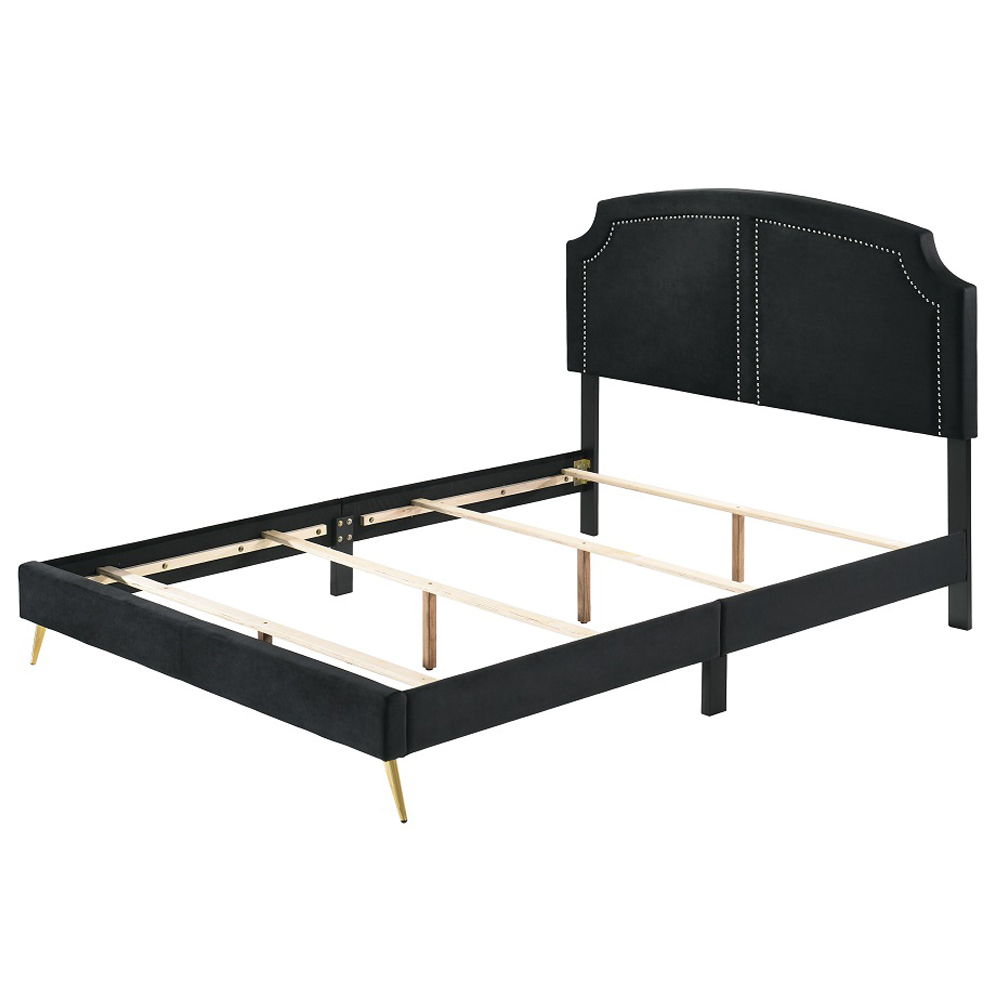 Zeena - Eastern King Bed - Black Velvet