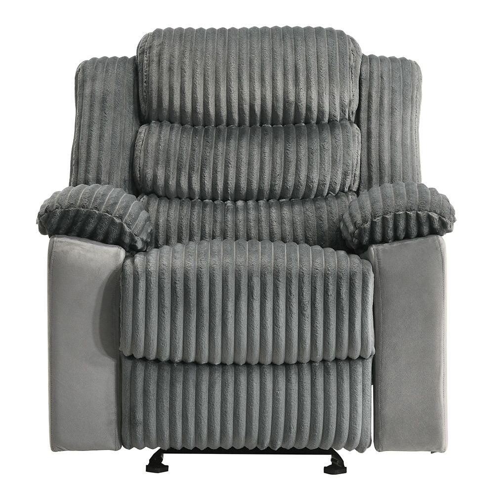 Lesley - Motion Glider Recliner - Gray Corduroy & Velvet - Urban Living Furniture (Los Angeles, CA)