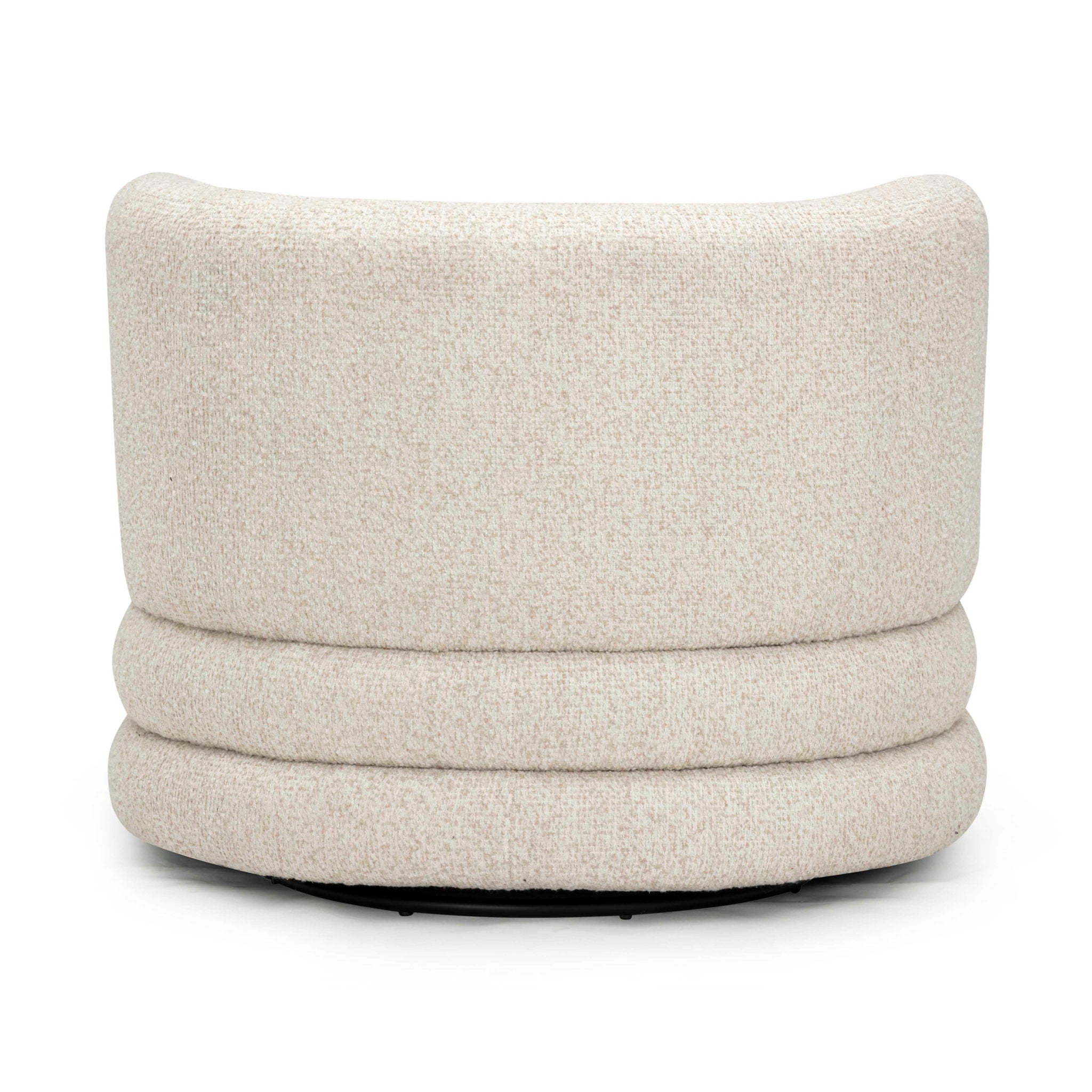Astor - Heavy Boucle Swivel Hotel Lounge Chair - Cream