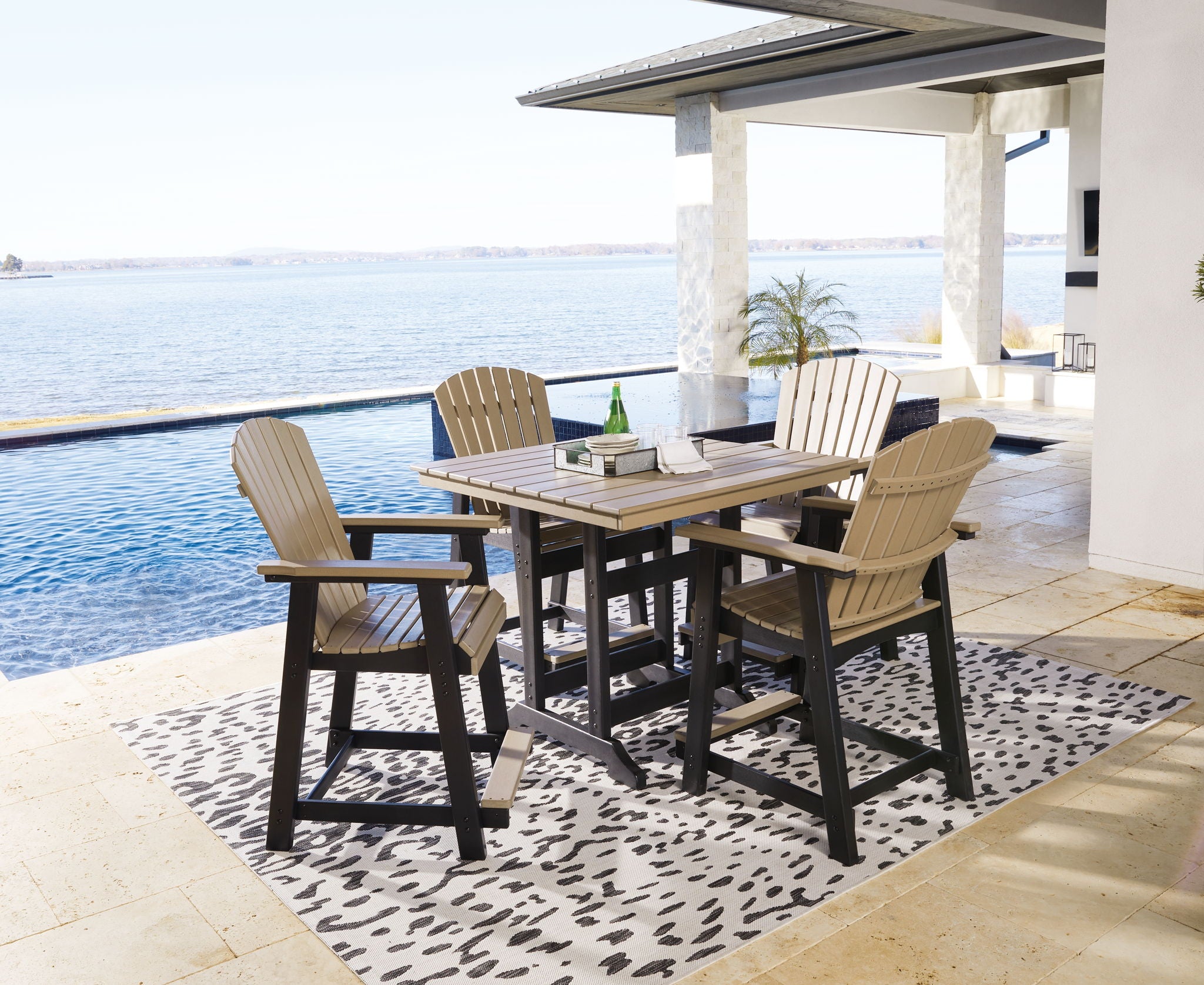 Fairen Trail - 5 Pc. - Counter Dining Set - Black / Driftwood - Urban Living Furniture (Los Angeles, CA)