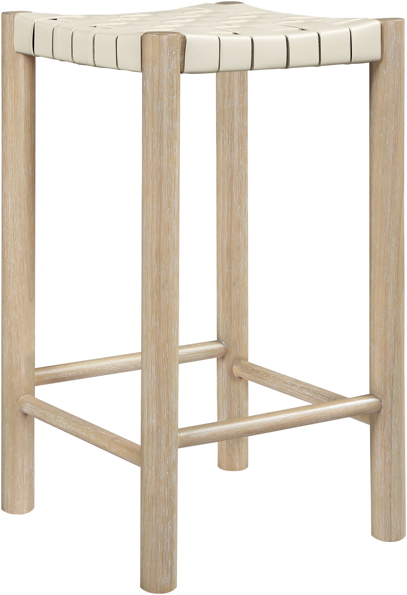 Entwine - Vegan Leather Upholstered Backless Counter Stool - Painted Natural - Urban Living Furniture (Los Angeles, CA)