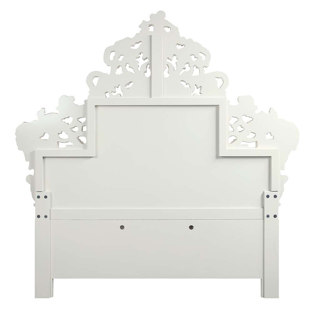 Vanaheim - Eastern King Bed - Beige Synthetic Leather & Antique White - Urban Living Furniture (Los Angeles, CA)