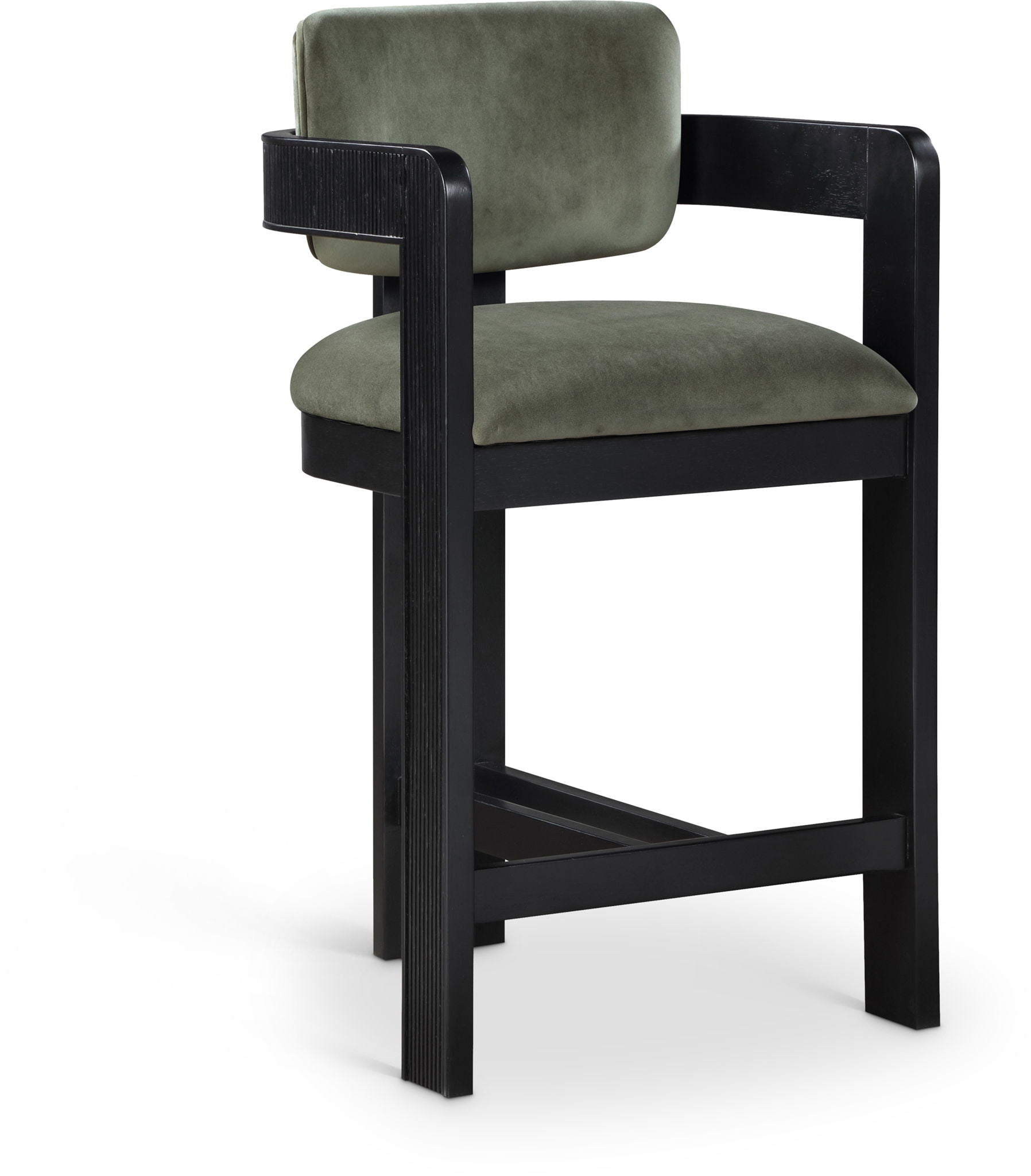 Sacha - Velvet Stool With Black Base - Urban Living Furniture (Los Angeles, CA)
