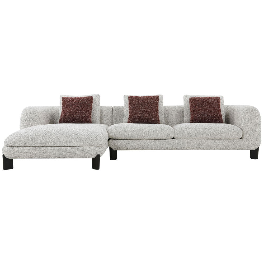 Mardi - Sectional Sofa With 6 Pillows - Maroon & Beige Tweed - Urban Living Furniture (Los Angeles, CA)