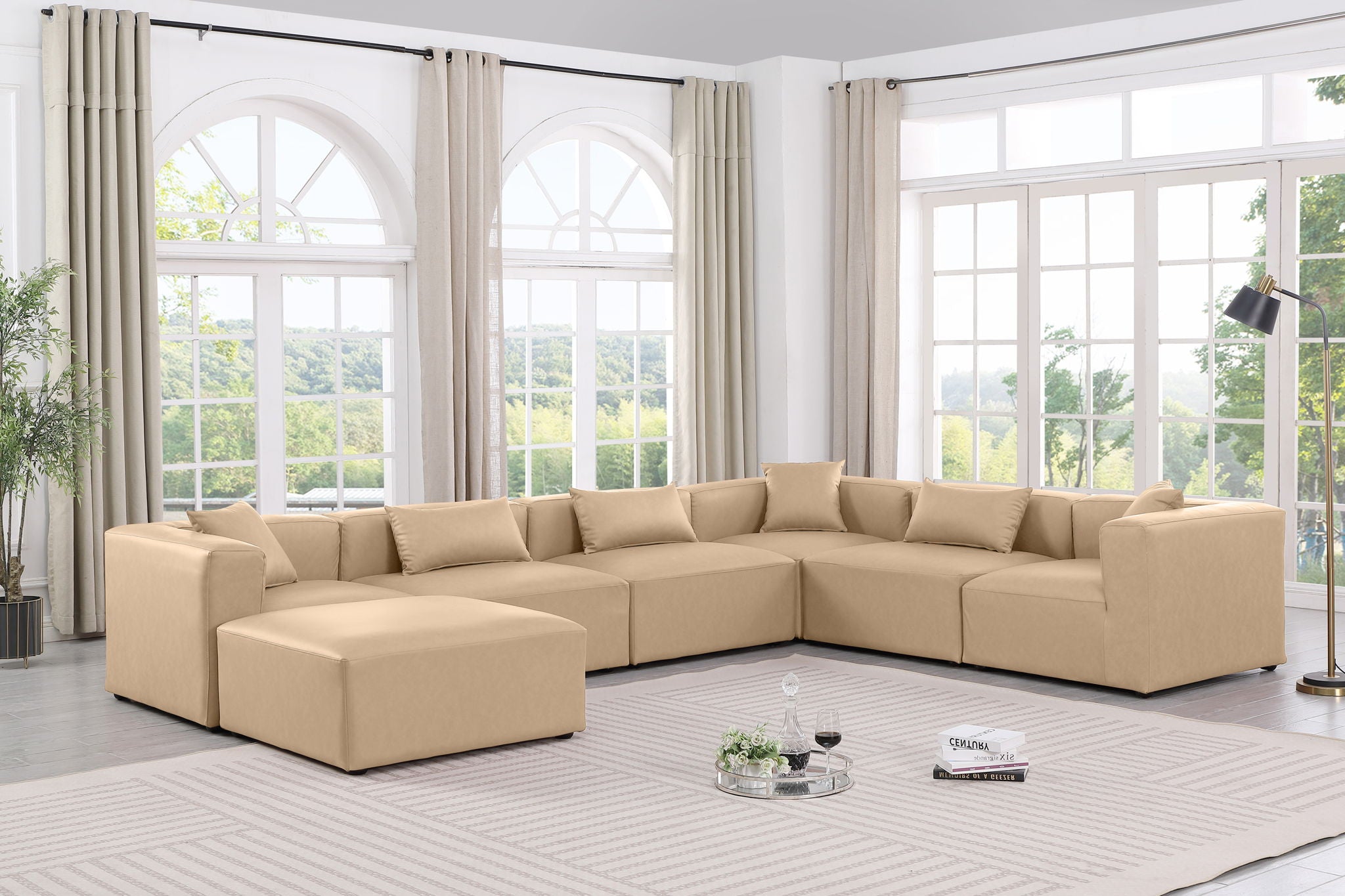 Cube - 7 Piece Modular Sectional - Tan - Urban Living Furniture (Los Angeles, CA)