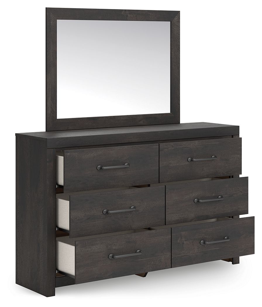 Hollivern - Dark Gray - Dresser And Mirror - Urban Living Furniture (Los Angeles, CA)