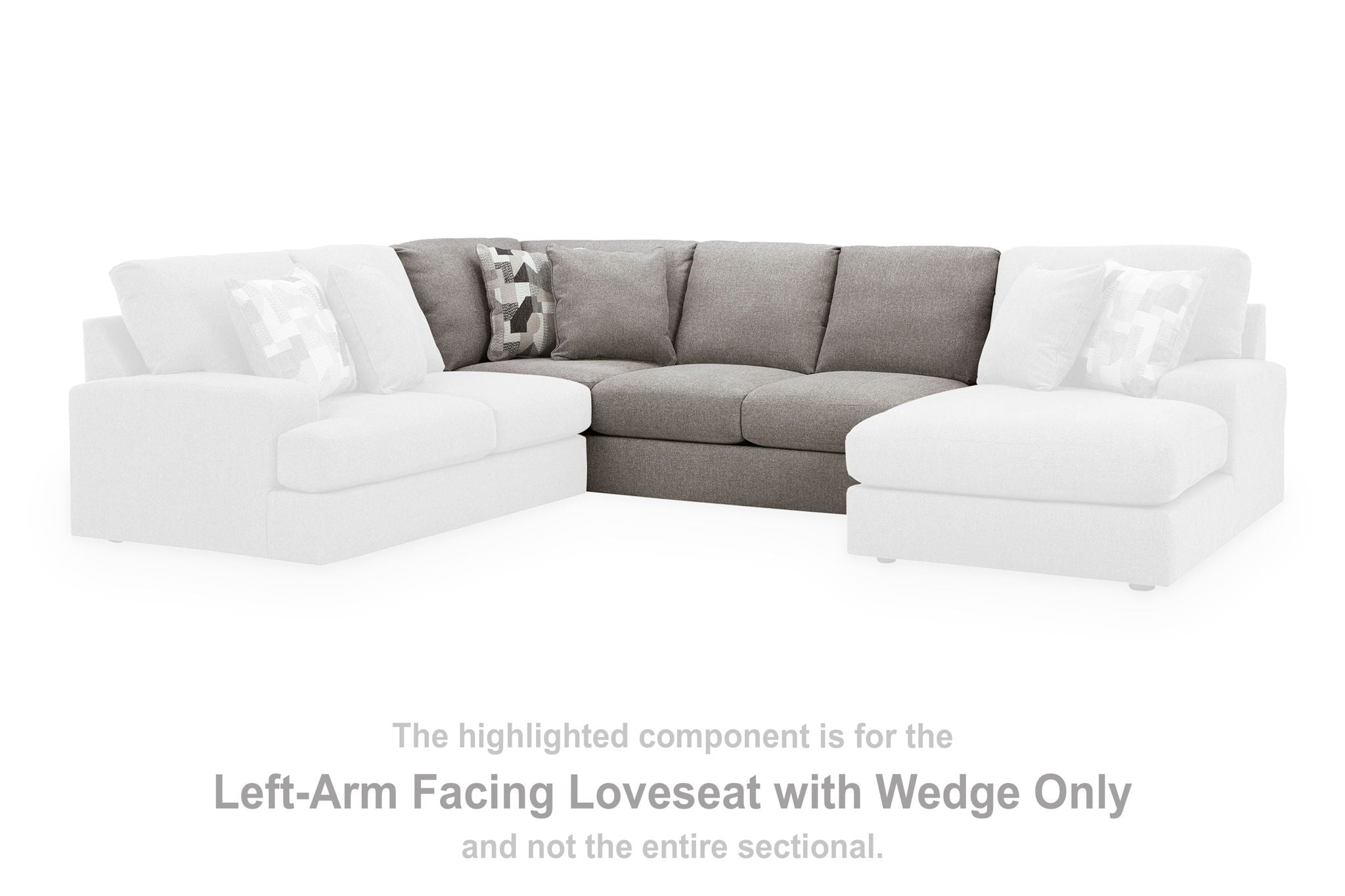 Lindon - LAF Armless Loveseat With Wedge - Smoke - Urban Living Furniture (Los Angeles, CA)