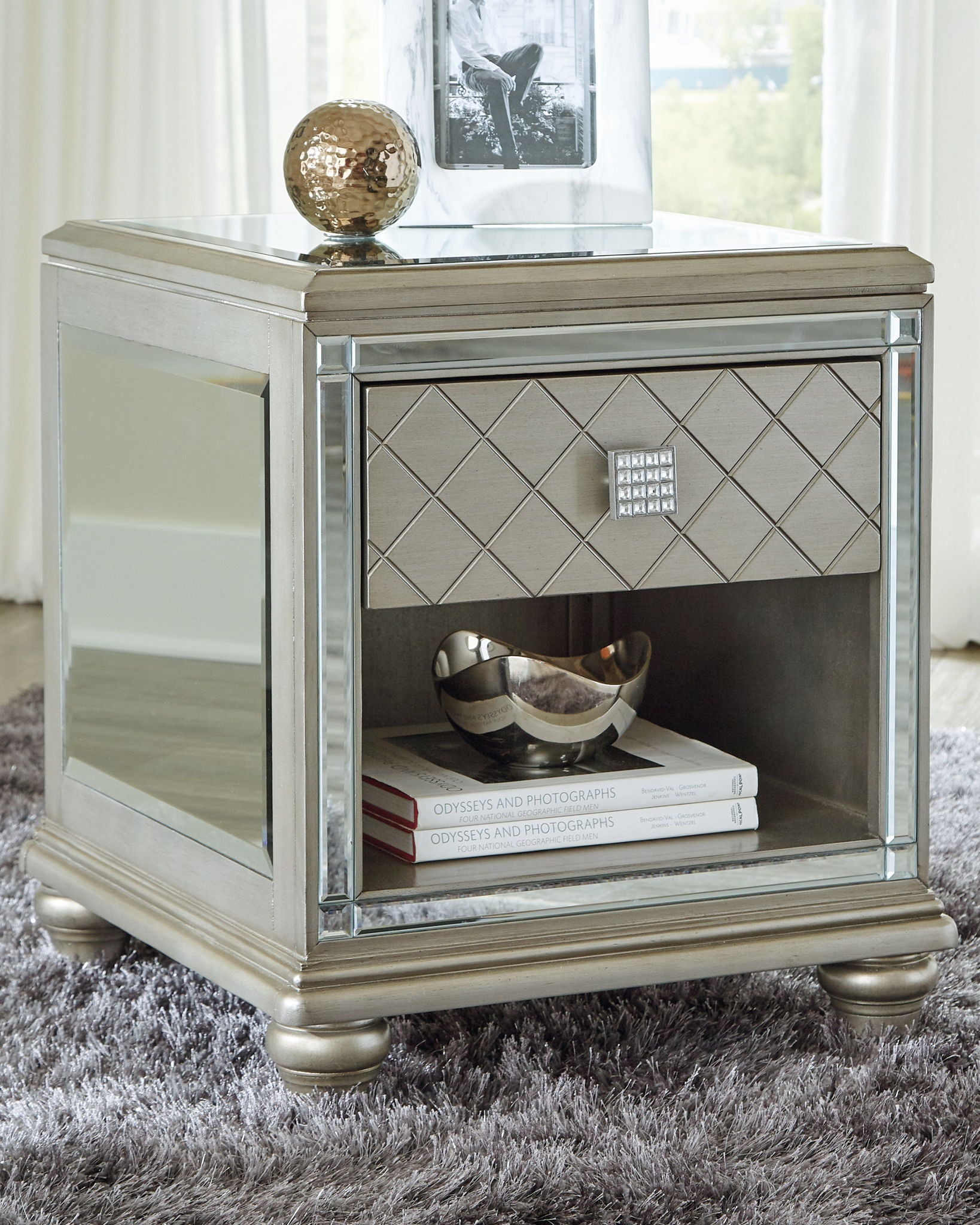 Chevanna - Platinum - Rectangular End Table - Urban Living Furniture (Los Angeles, CA)