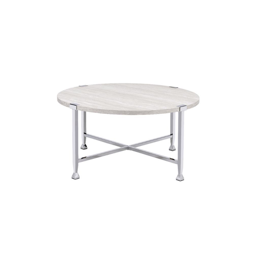 Brecon - Coffee Table - White Oak & Chrome - Urban Living Furniture (Los Angeles, CA)