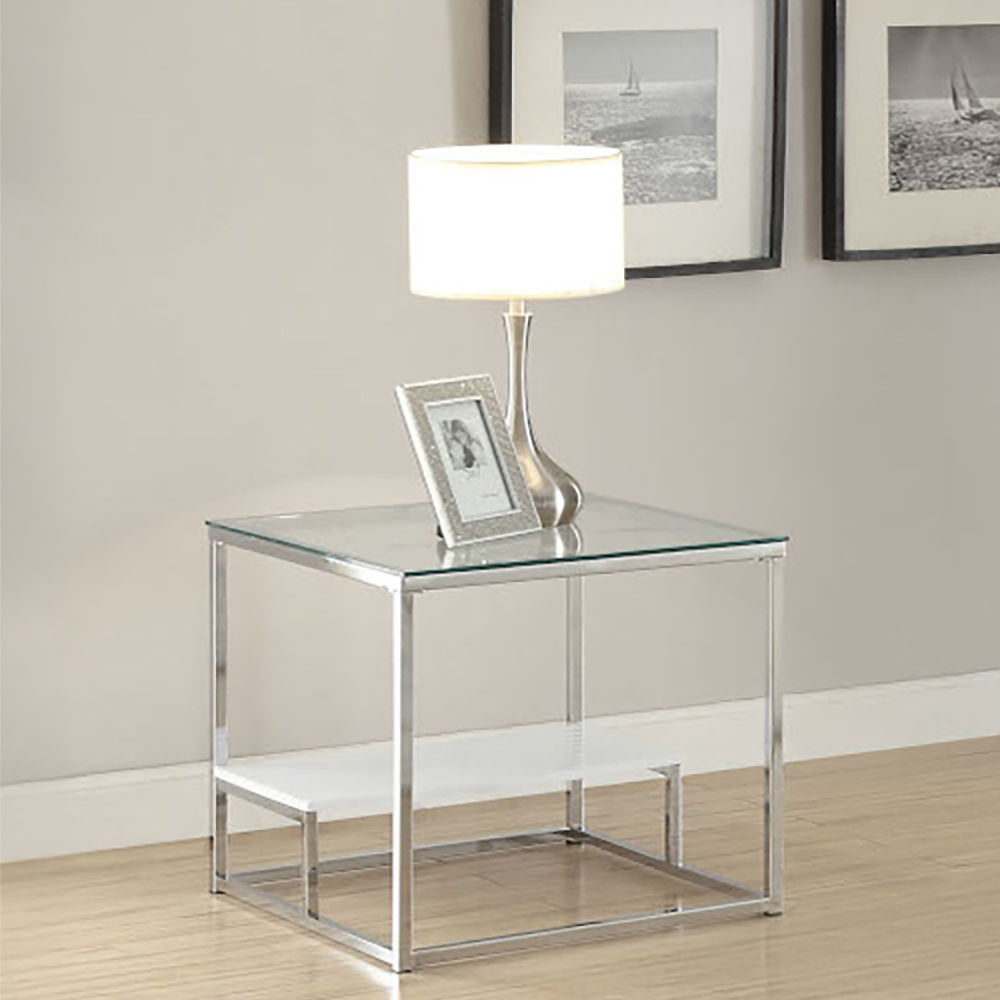 Ruben - End Table - Clear Glass & Chrome - Urban Living Furniture (Los Angeles, CA)