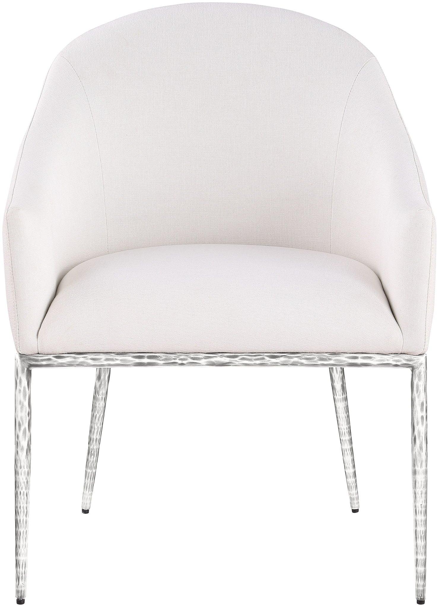 Ferro - Upholstered Dining Arm Chair With Brushed Silver Legs