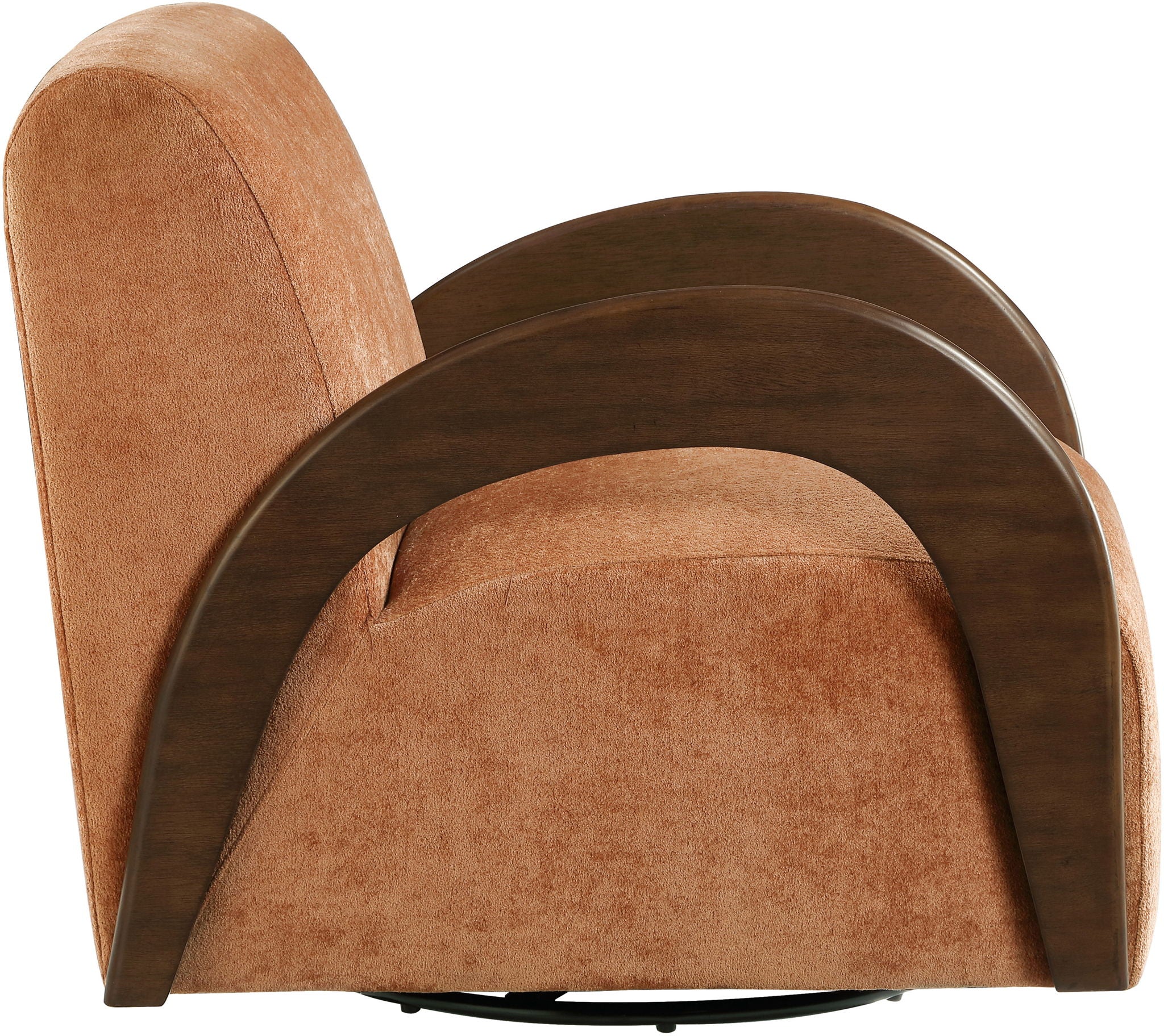 Neria - Chenille Fabric Upholstered Swivel Accent Chair - Painted Brown Base - Urban Living Furniture (Los Angeles, CA)