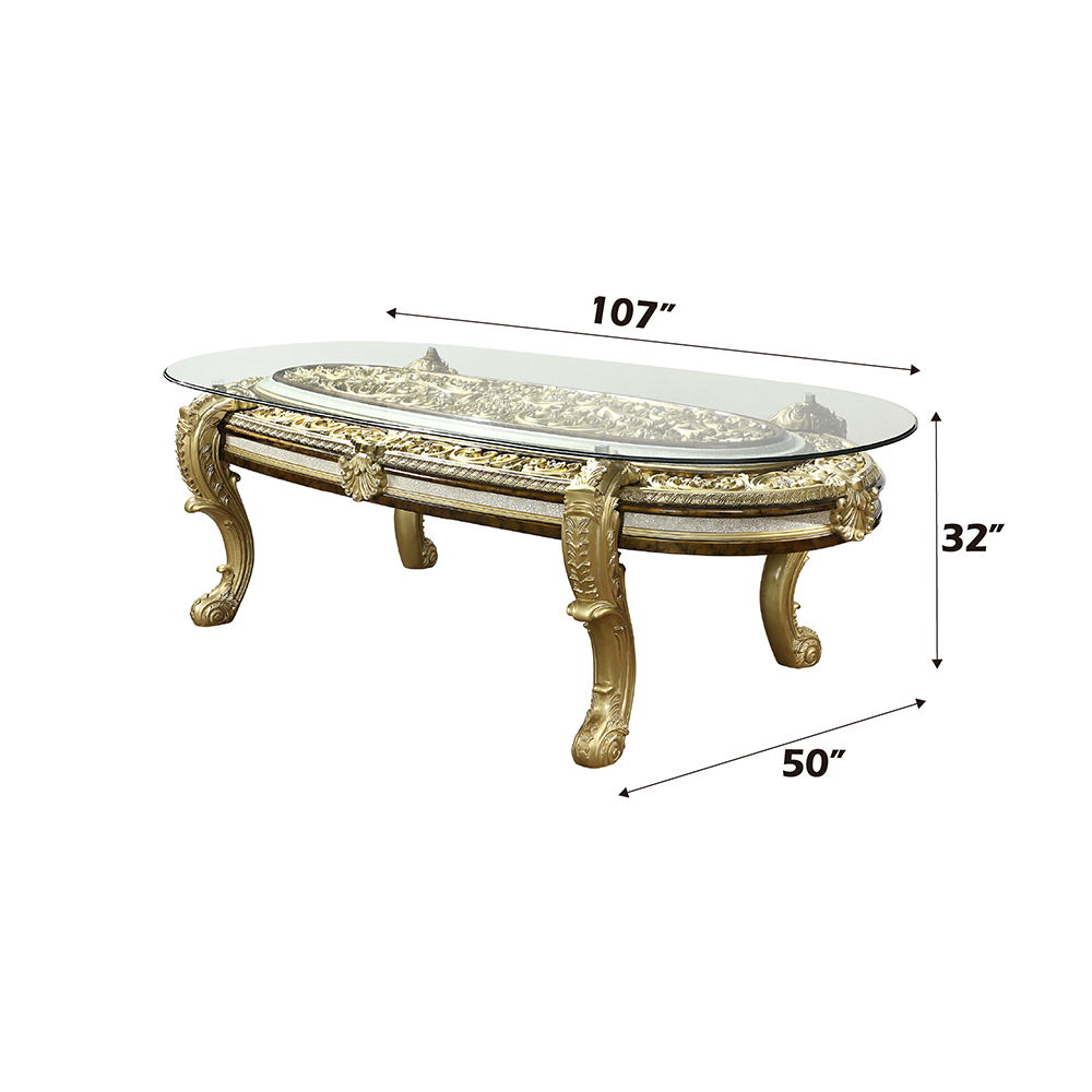 Desiderius - Dining Table - Antique Gold & Hand-Painted Brown - Urban Living Furniture (Los Angeles, CA)