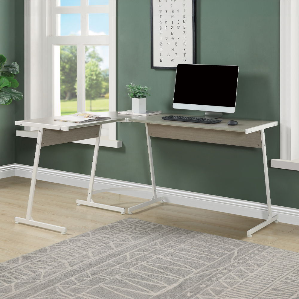 Carver - Computer Desk - Gray & White - Urban Living Furniture (Los Angeles, CA)