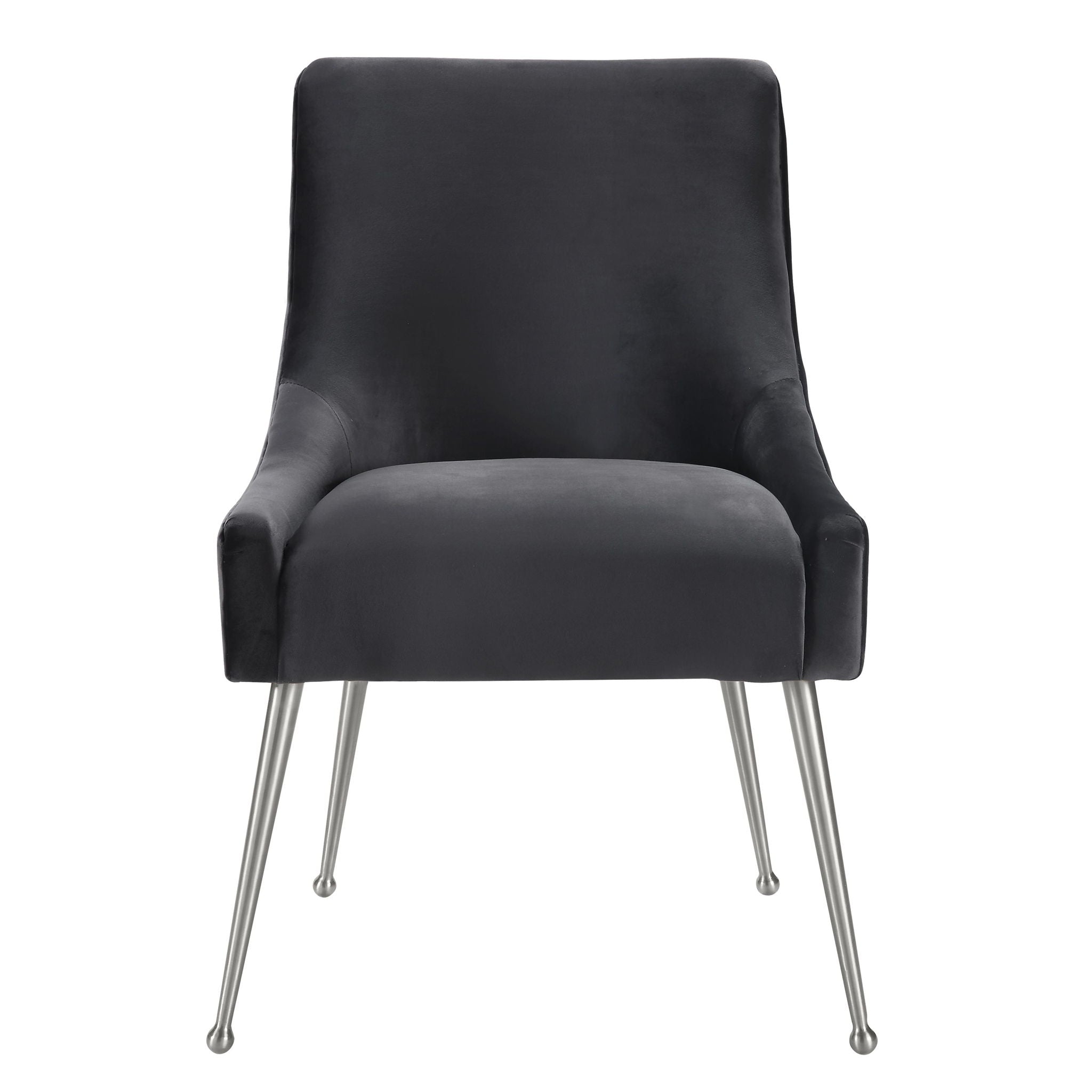 Beatrix - Velvet Side Chair With Silver Leg - Gray - Urban Living Furniture (Los Angeles, CA)